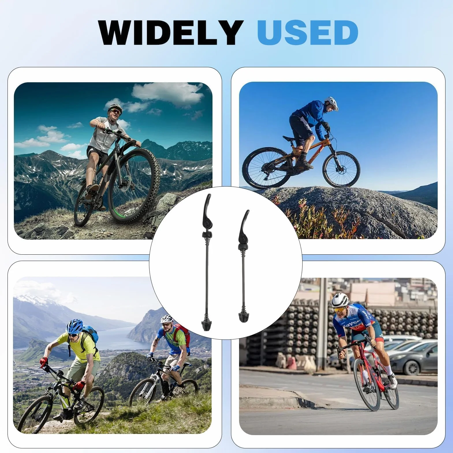 Tappo Perno Ruota Bici Sganci Rapidi Antifurto Lega Alluminio Compatibili MTB Bici Strada Trekking Sgancio Rapido Mozzo Ruota Anteriore