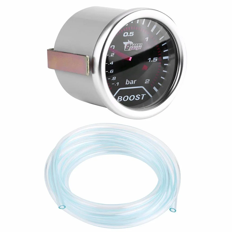 Dilwe Misuratore di manometro Turbo Universale 30 PSI - Calibro di Pressione di sovralimentazione con Tubo in PVC