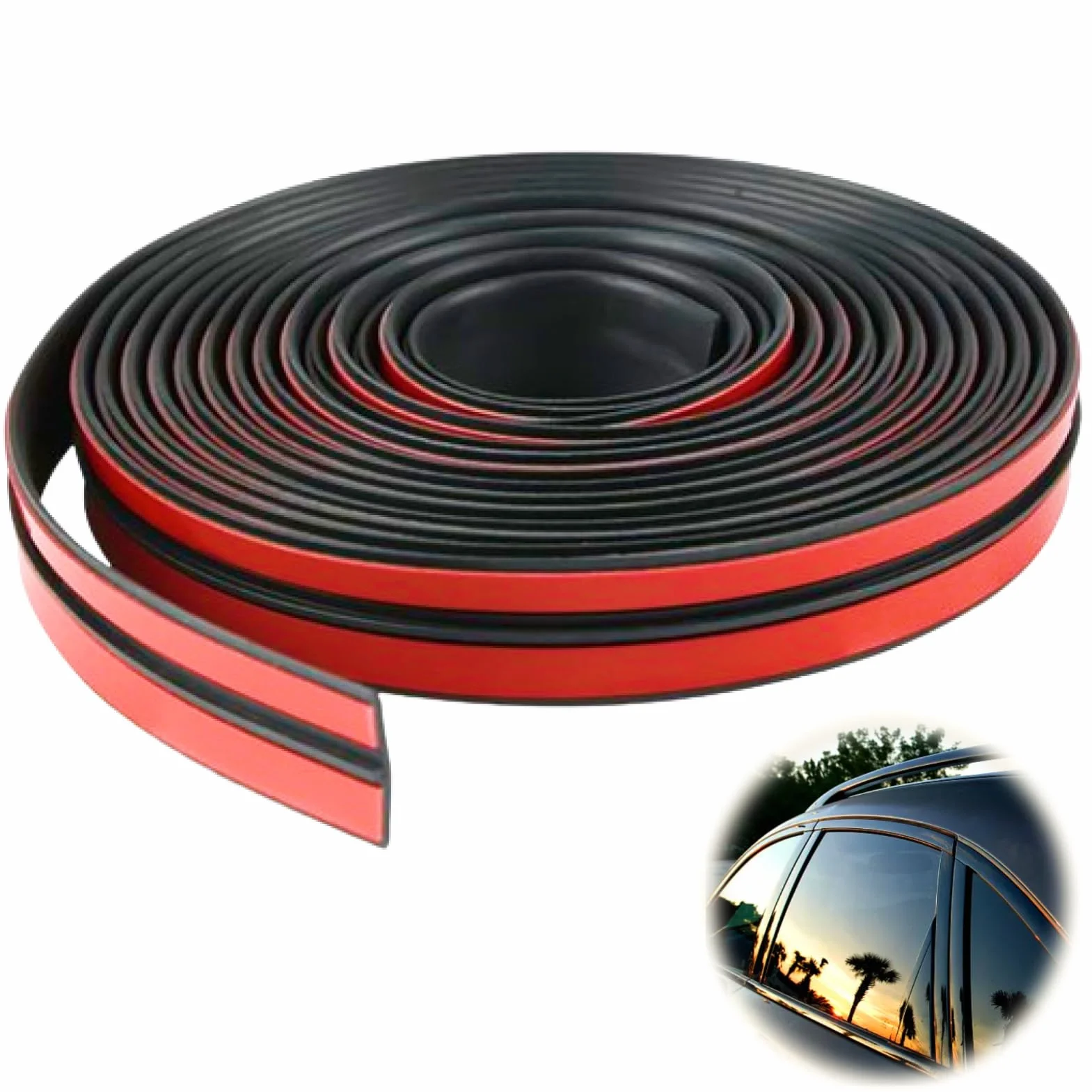 Guarnizione Parabrezza Adesiva 4m*19mm per Parabrezza Anteriore Posteriore Dell'auto, Guarnizioni in Gomma, Strisce Adesive per Auto, Guarnizione Auto (19mm 4m)