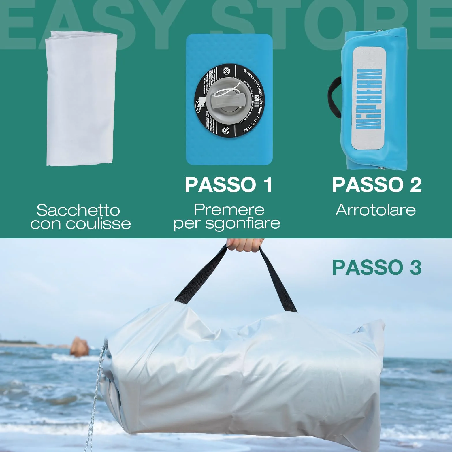 Niphean Sedile SUP Gonfiabile con Supporto Posteriore, Sedile per Sup Robusto per Tavole Gonfiabili, Canoa, Barca, Kayak, Adulti e Bambini, Non Sono Necessarie Cinghie, Semplice Confortevole