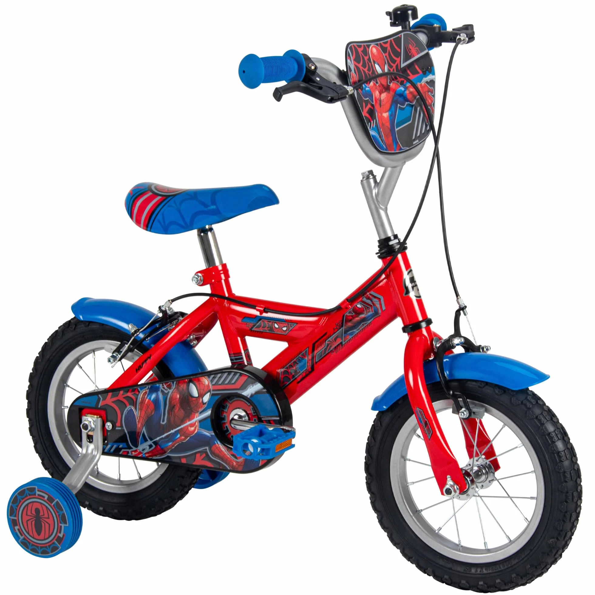 Huffy Spider-Man bicicletta per bambini 12-14 pollici doppio freno stabilizzatori staccabili rosso