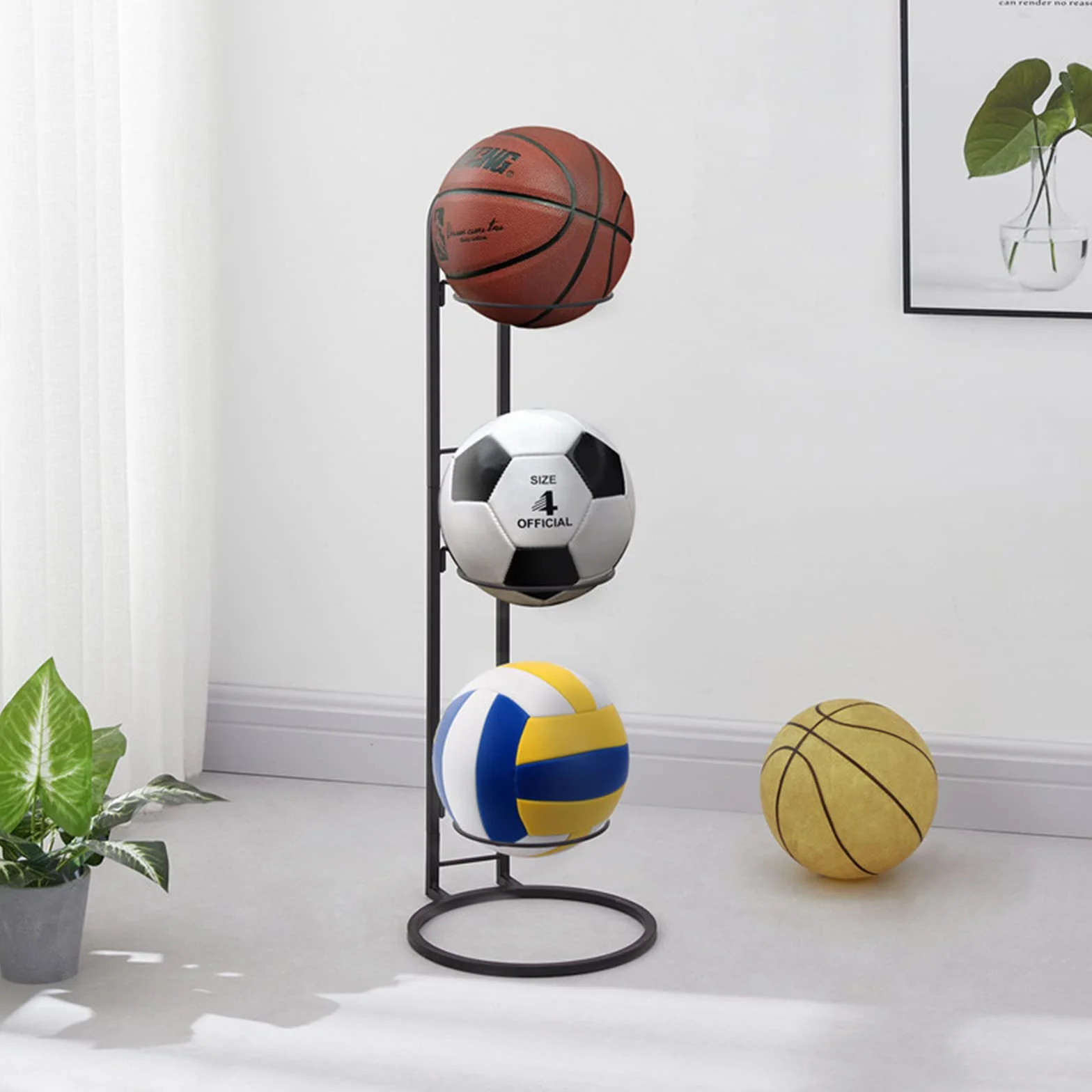 Rastrelliera da Basket e Calcio, Scaffale di Stoccaggio Attrezzature Sportive per Garage