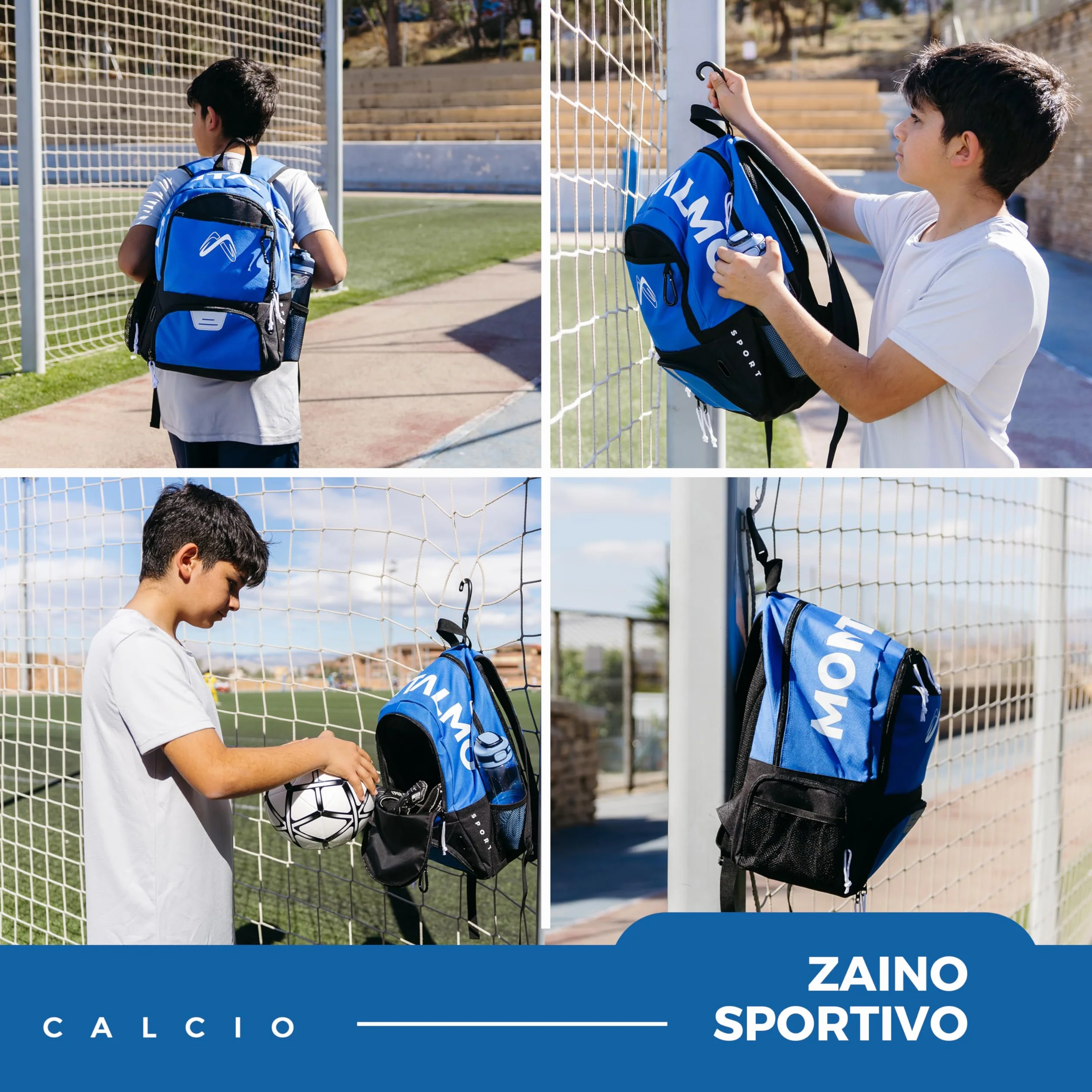 Zaino Sportivo Calcio Basket Pallavolo Scomparti Separati Palloni Scarpe Bambino