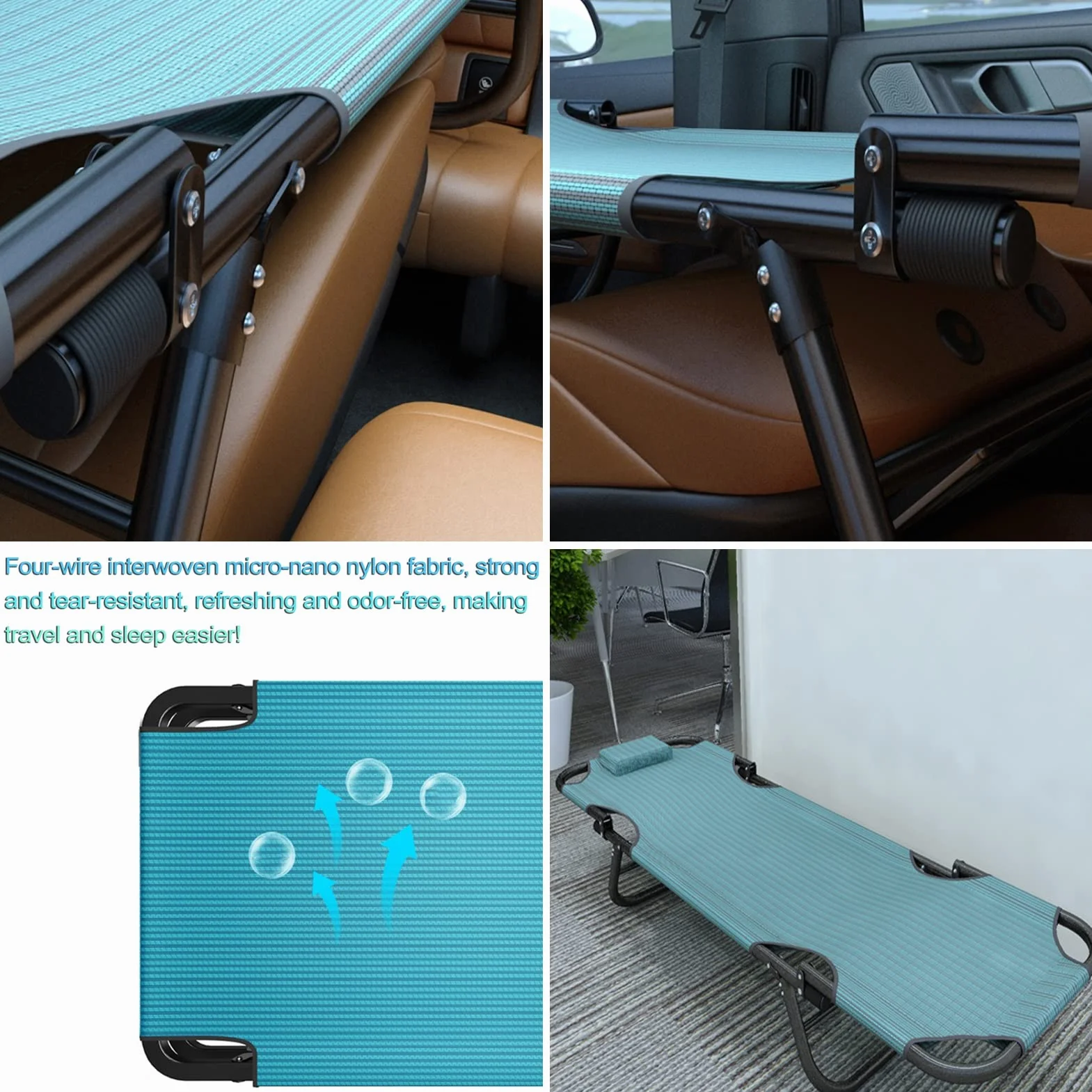 Letto Pieghevole, Heavy Duty Robusti Letti da Campo per Adulti, Lettino da Letto Sostiene 280kg Telaio d'Acciaio Pieghevole Portatile con Borsa di Trasporto
