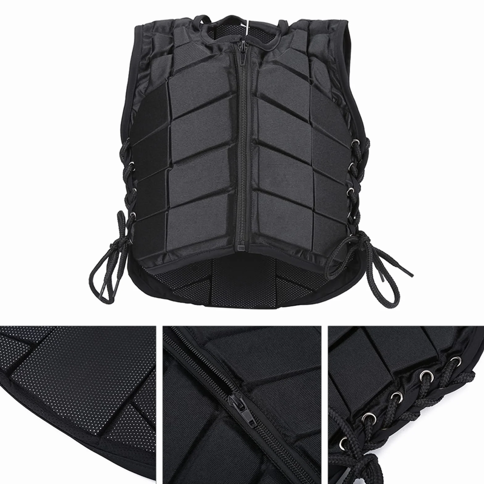 Gilet da Equitazione Professionale Gilet Equestre per Bambini in Eva Corpetto Protettivo Equitazione Armatura Antiurto con Cerniera per Adulti Donne Ragazzi Ragazze Bambini (CM)