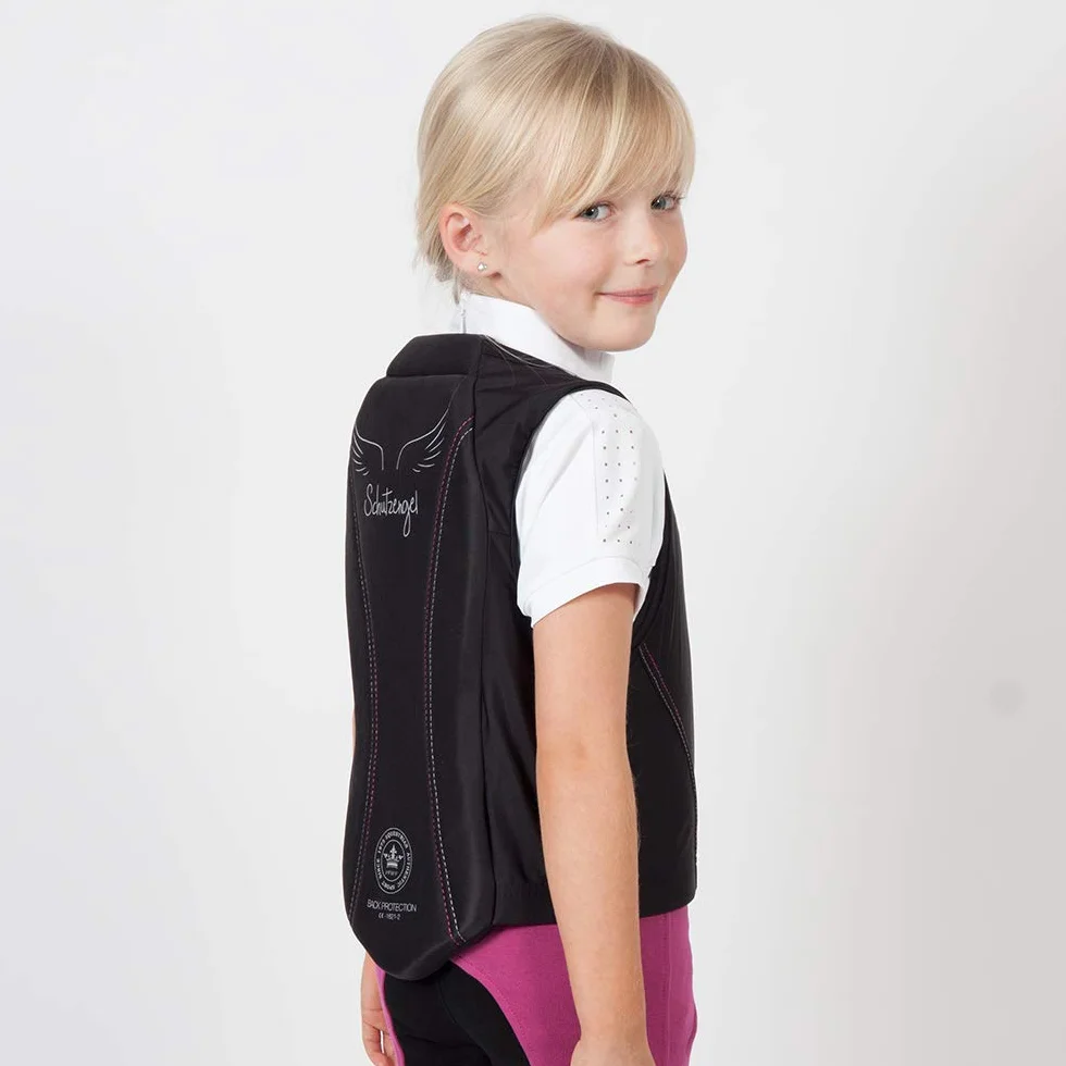 PFIFF 102842 - Paraschiena per bambini, misura S, colore: Nero/Rosa