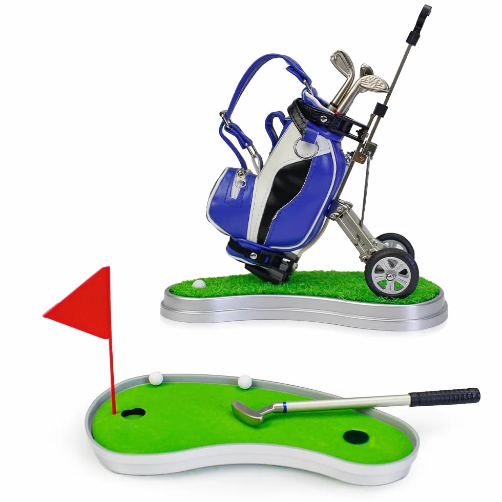 Kofull Set Regalo da Golf Penne a Forma di Mazze da Golf Penne da Scrivania Fantasy (Verde)