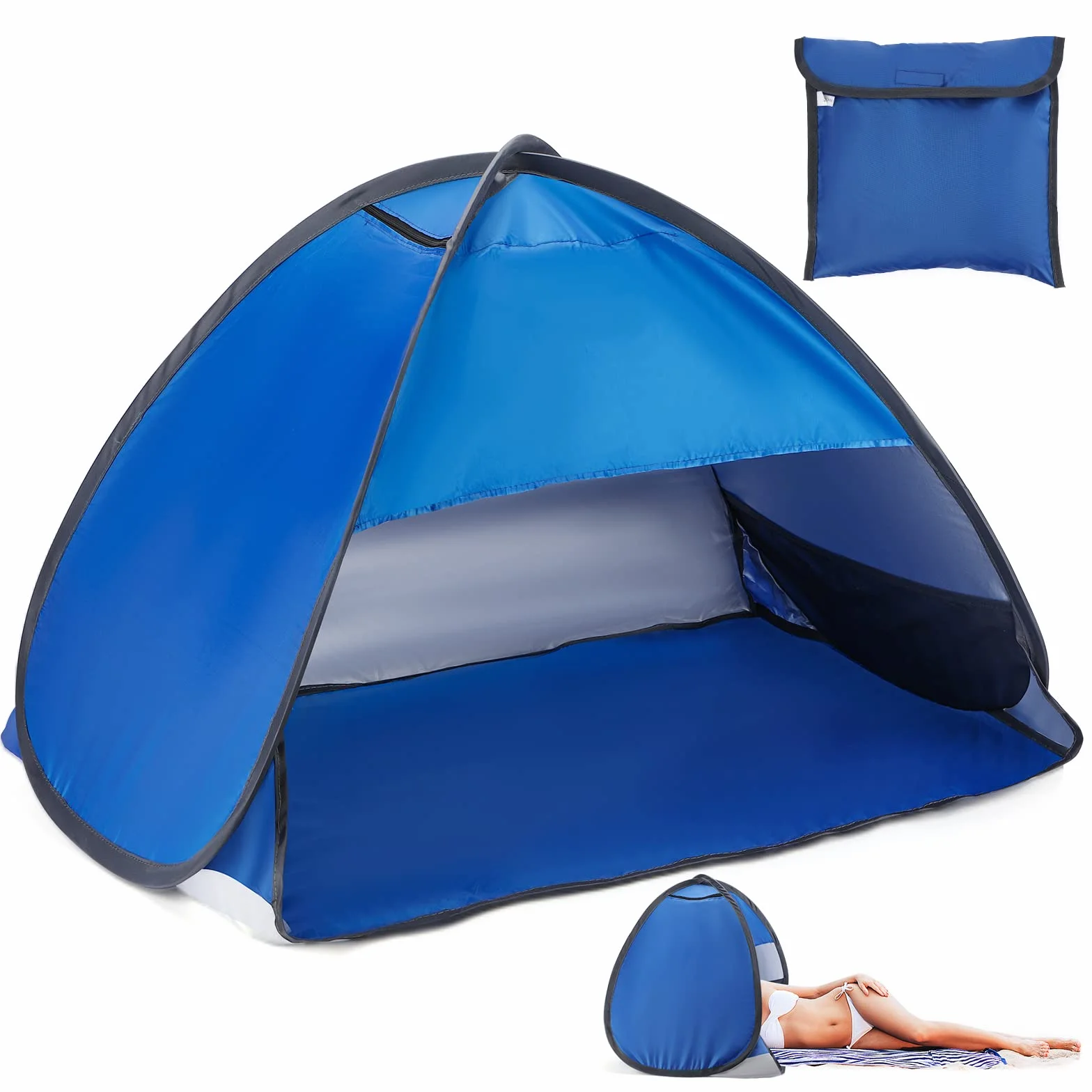 Mini Tenda Parasole da Spiaggia Pop Up Beach, Protezione UV, Istantanea con Custodia, Leggera Impermeabile per Campeggio e Viaggi