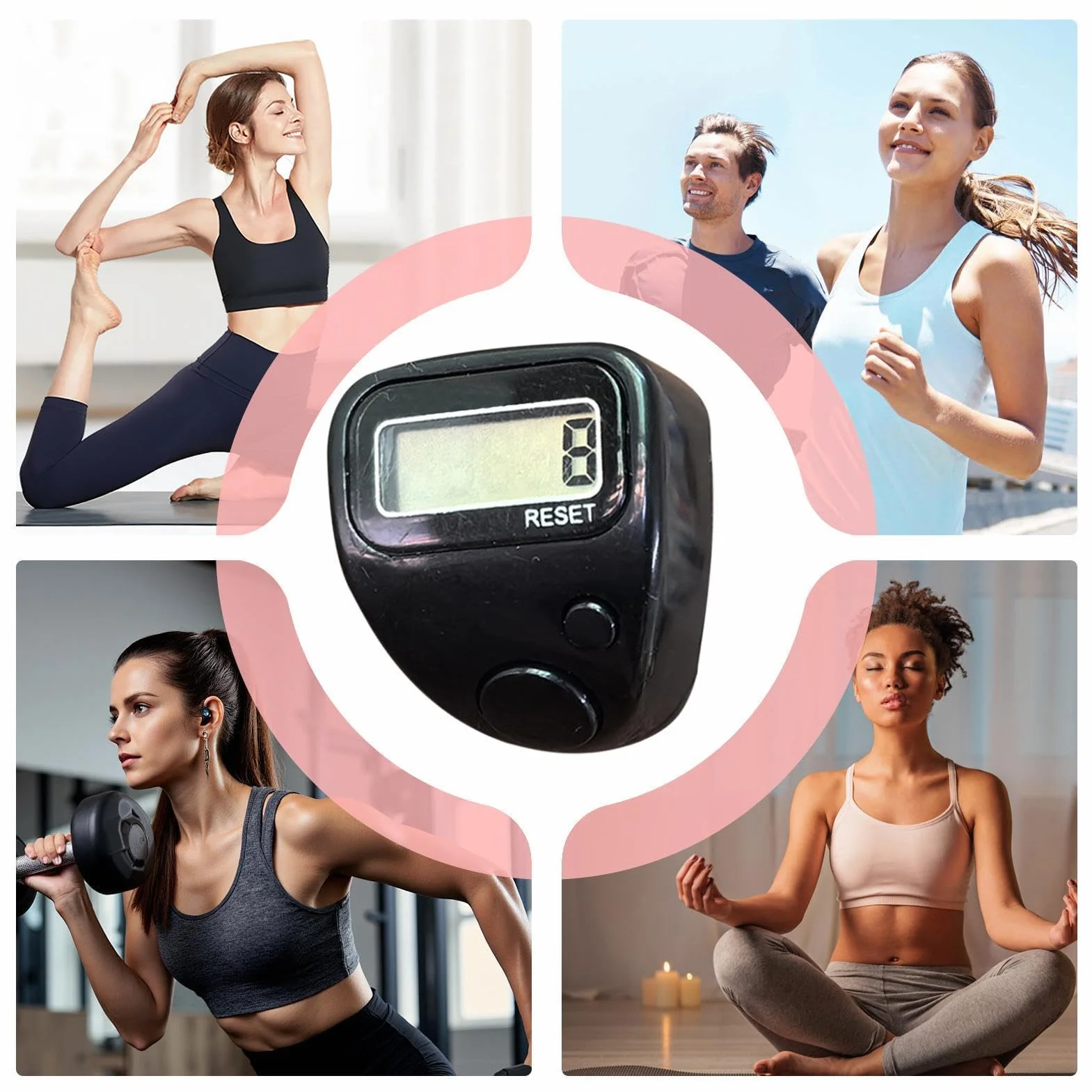 Finger Counter LCD Electronic Ring Clicker Counter Silent 5 Digit Tally Counter for Golf Sports Training Knitting