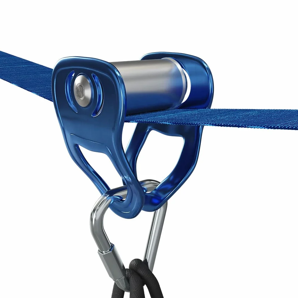 Slackline Set con Puleggia 15 m Linea Slackline Pully Accessori per Ninja Parcours
