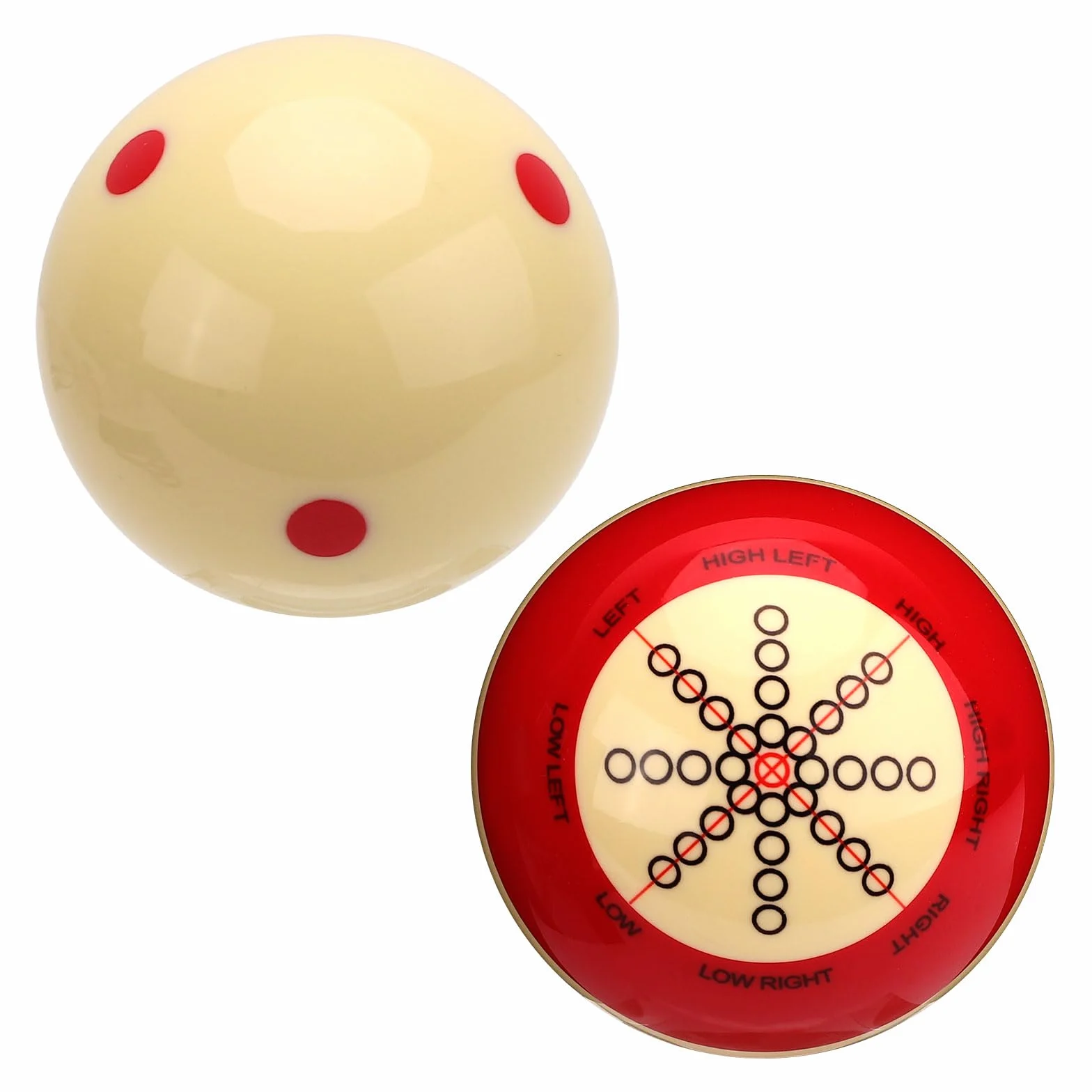 Stecca da Biliardo con Punto Rosso 2pz Palline da Allenamento per Piscina Tavolo da Biliardo