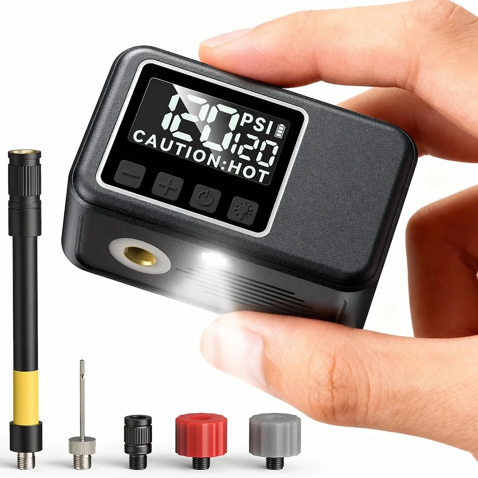 Mini Pompa Elettrica Bici Silenziosa 120 Psi Gonfiaggio Rapido 50s Compatibile Valvole Presta Schrader