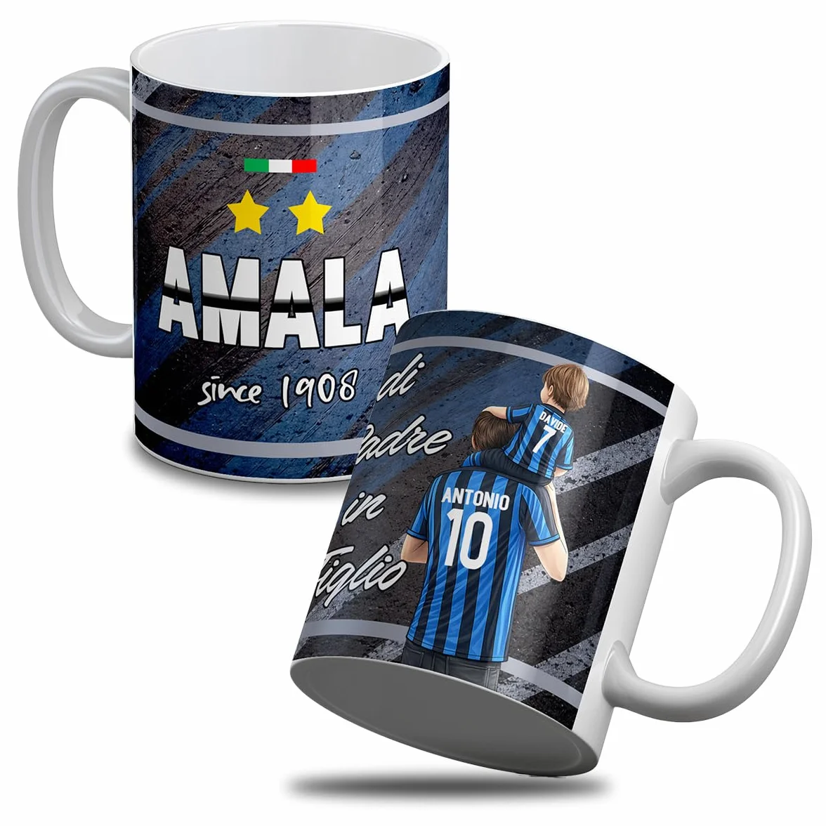 Personalizzata Tazza Inter Ceramica Regalo Tifoso Interista Padre Figlio Figlia Festa del Papà Compleanno Natale