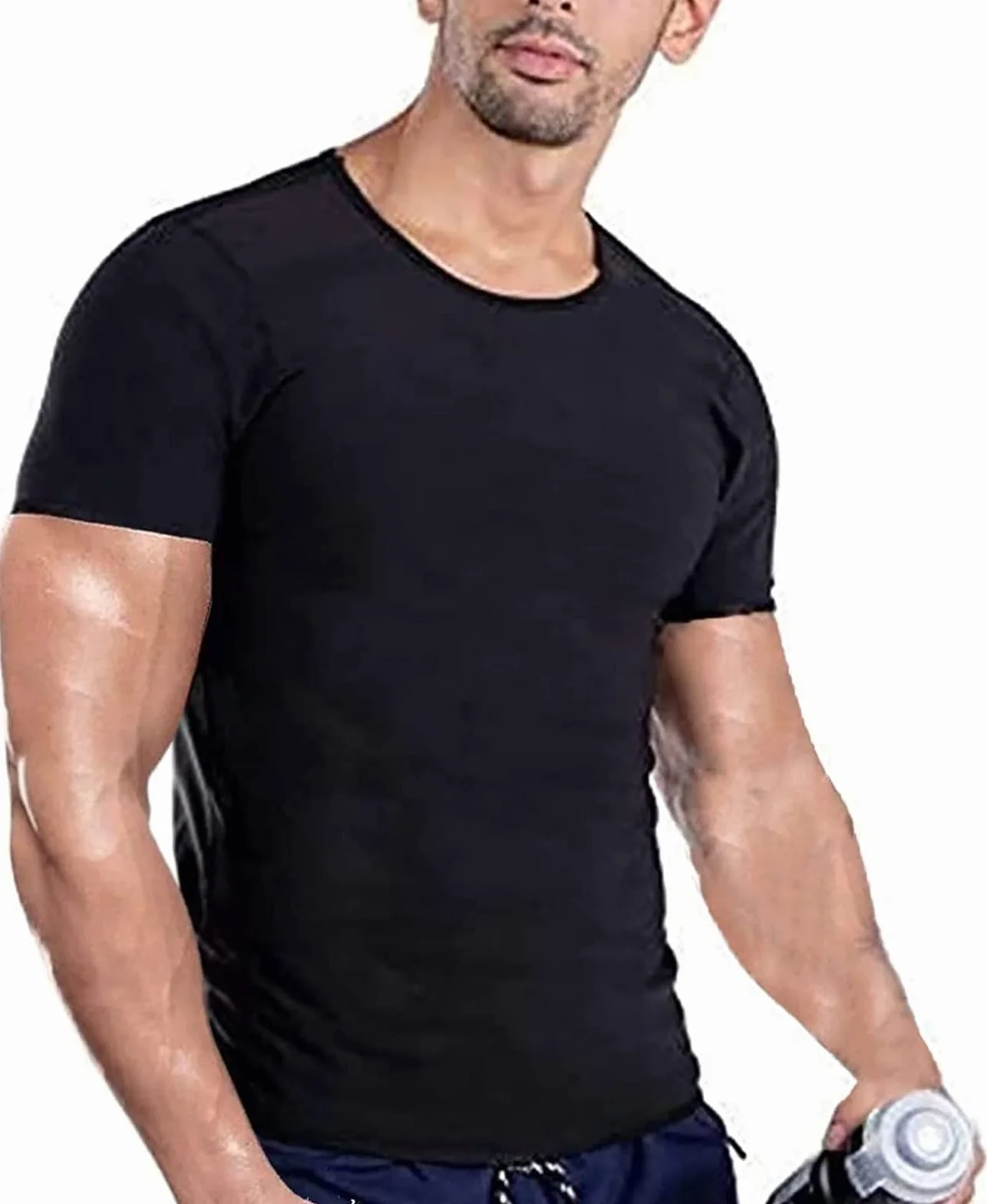 Canotta Dimagrante Uomo Maglia Sauna Sudare Snellente Polimero Sportivo Gilet Modellante Fitness Manica Corta T Shirt Palestra Body Shaper