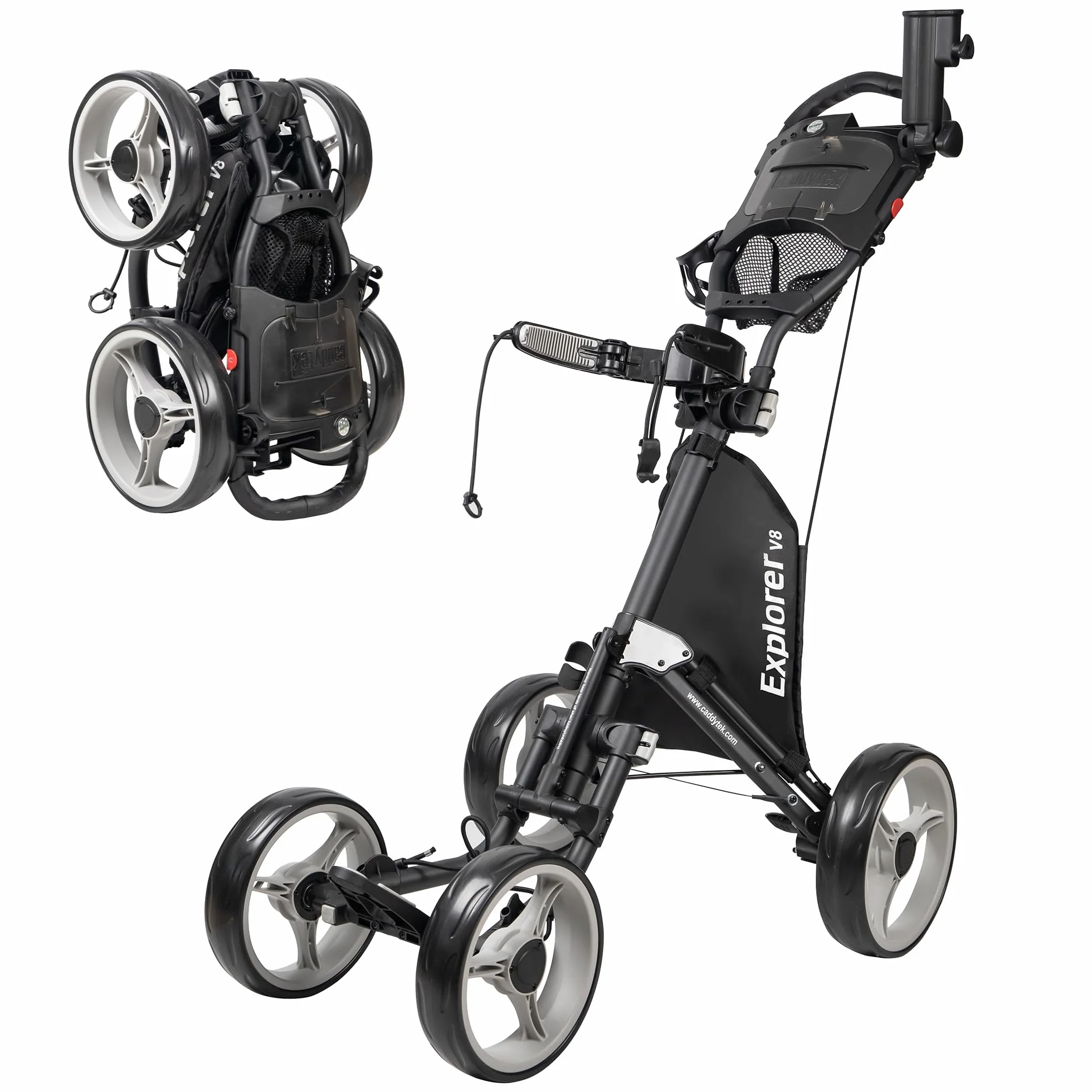 Caddytek Explorer V8 SuperLite 4 Wheel Golf Push Cart