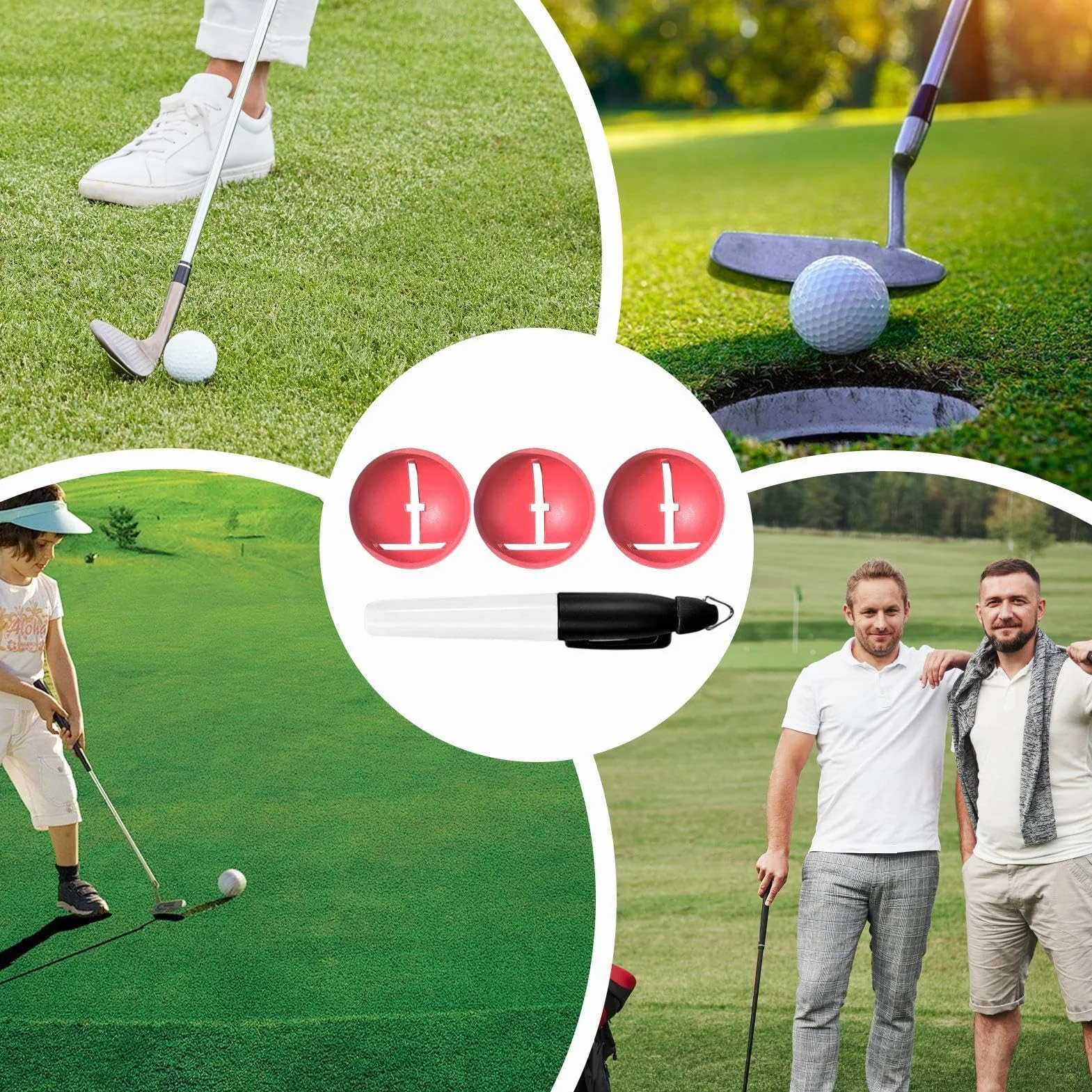 Golf Ball Line Marker | Professional Precision Ball Liner with Pen | Golf Line Drawing Marking Tool