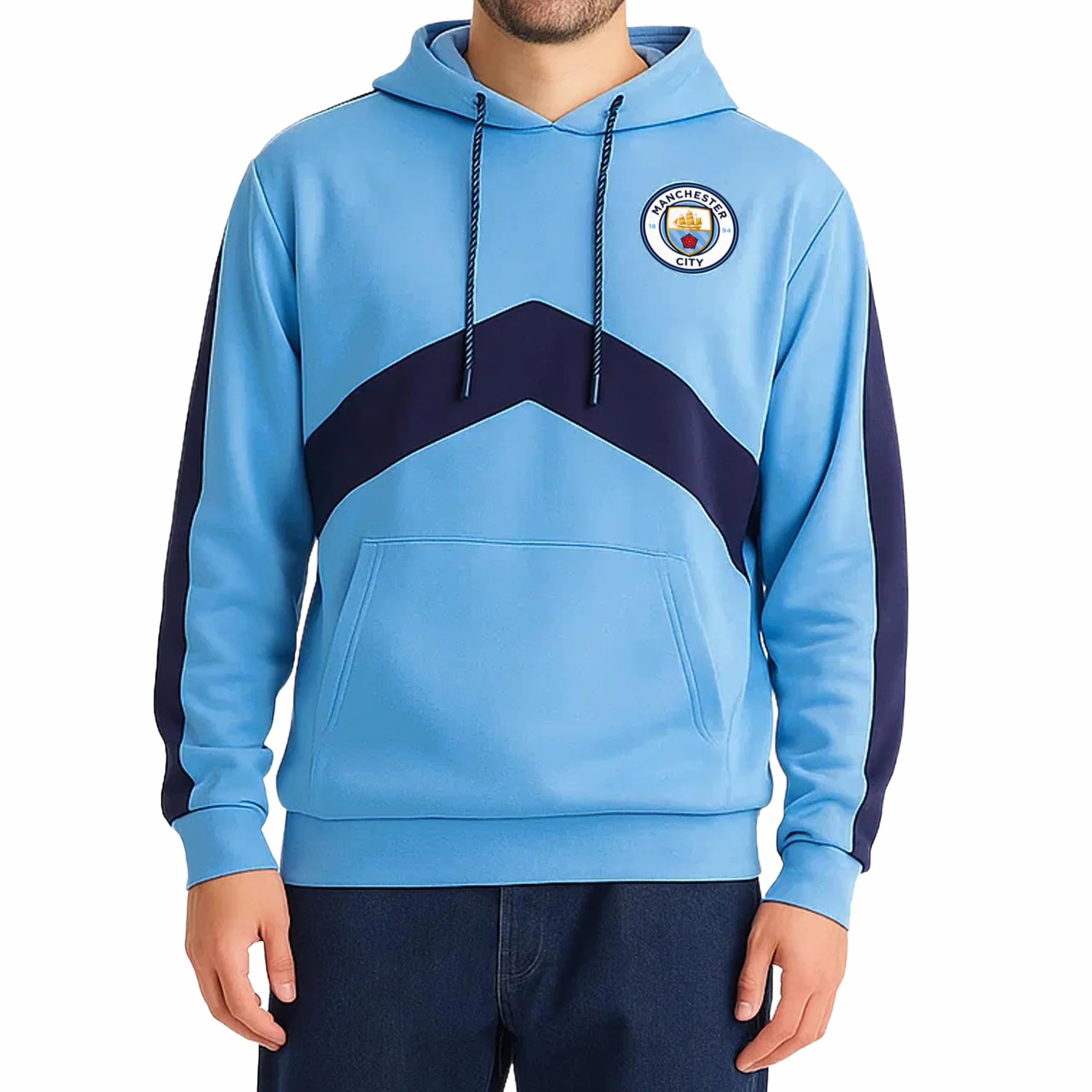 Icon Sports Manchester City F.C. Adult Pullover Hoodie Felpa con Cappuccio Uomo