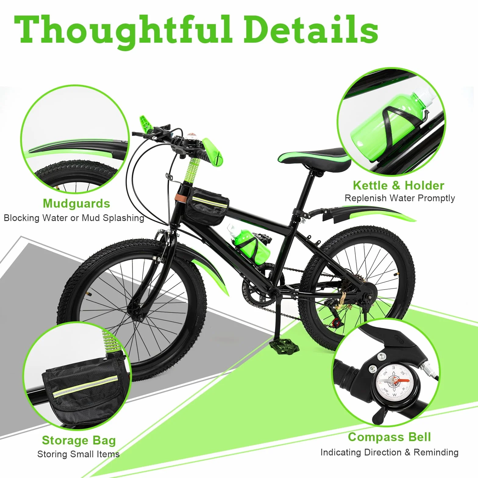 Bicicletta per Bambini 20 Pollici 7 Marce Mountain Bike