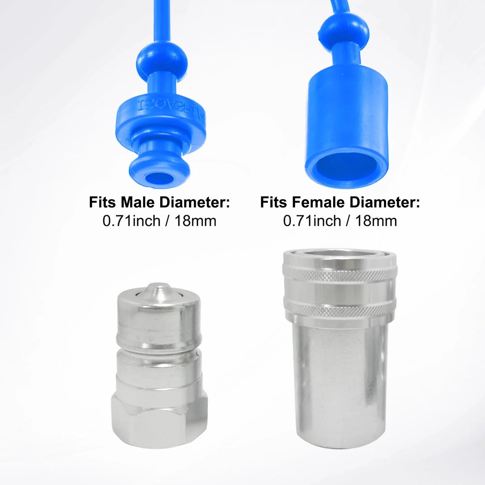 M METERXITY 4 Set Copertura Polvere Giunto Idraulico Tappo Femmina 3/8 ISO-A PVC Gomma Anello Ritenuta Coperture Collegamenti Rapidi