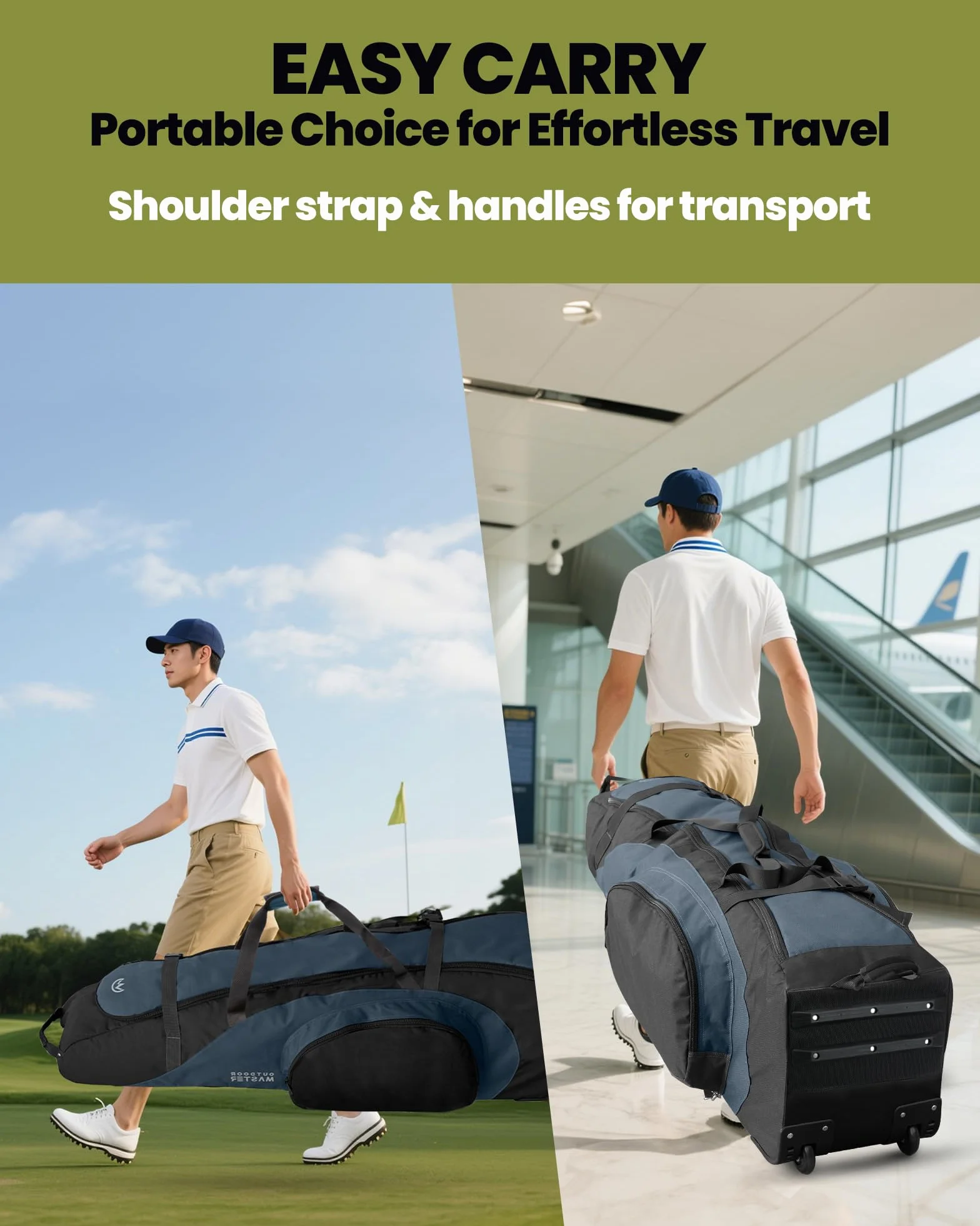 OutdoorMaster Golf Travel Bag - Borsa da Viaggio Golf Unisex Adulto