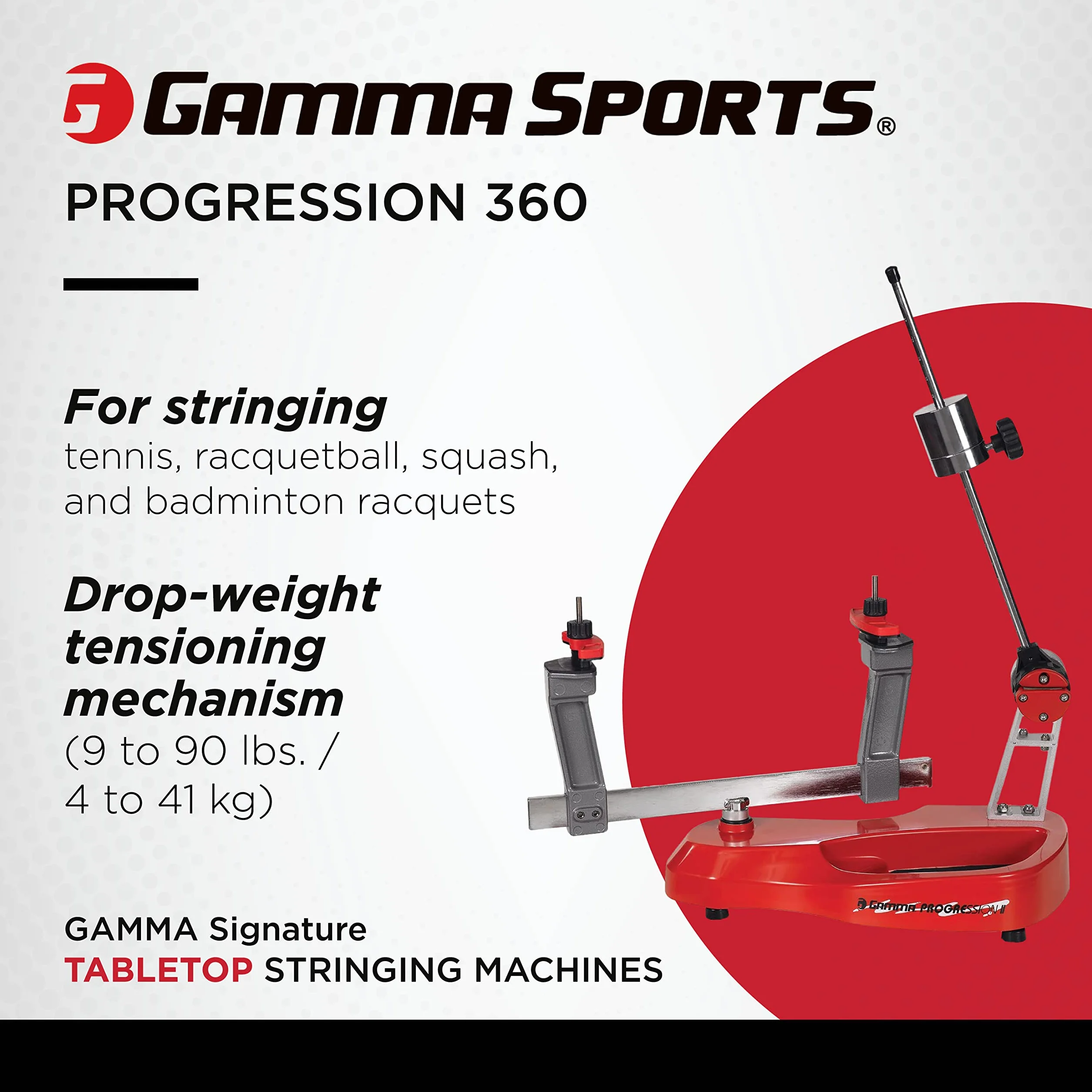 Gamma Progression Stringing Machine Do Racchette da Squash Tennis Badminton