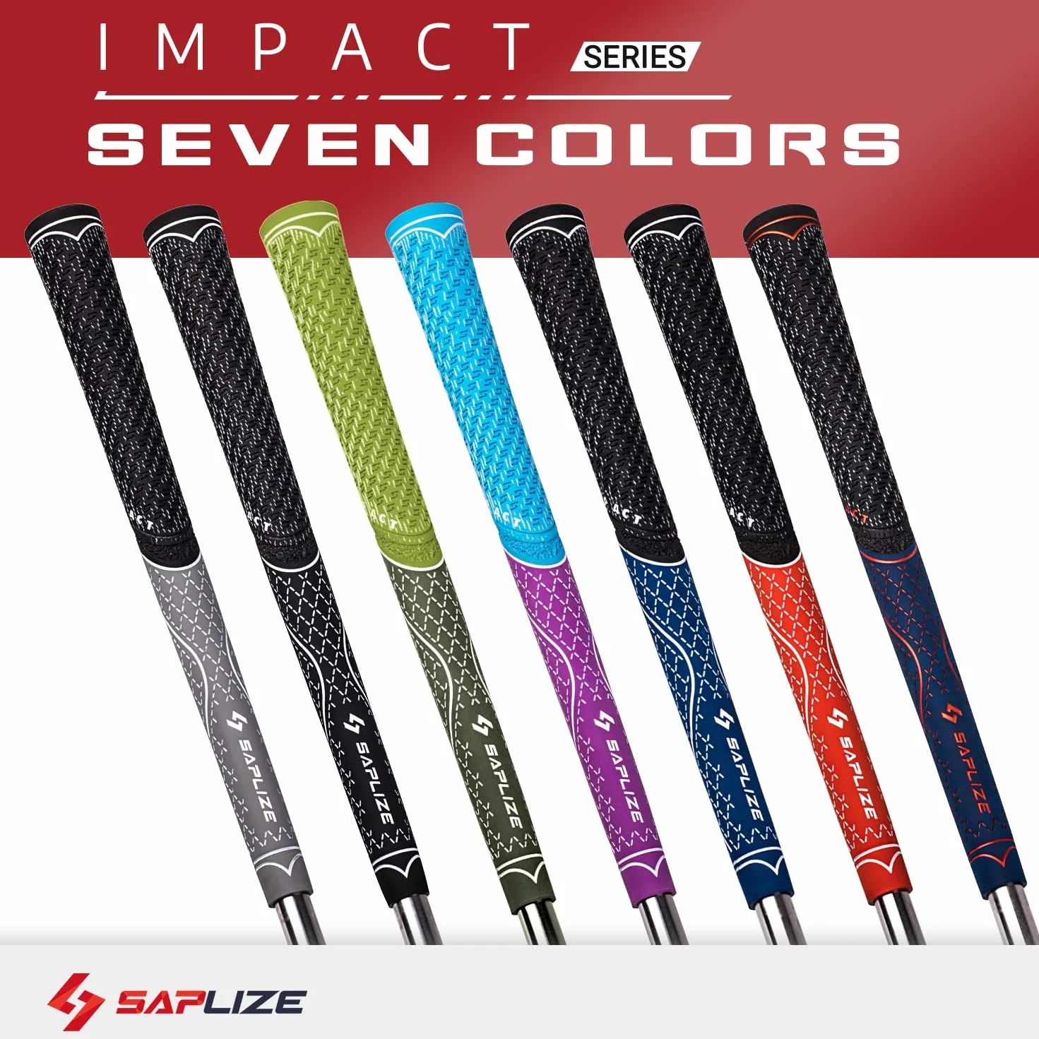 SAPLIZE Maniglie da golf, pacchetto A (13 maniglie e kit di regolazione), 7 colori, dimensioni standard/medie, impugnature ibride multi-composte