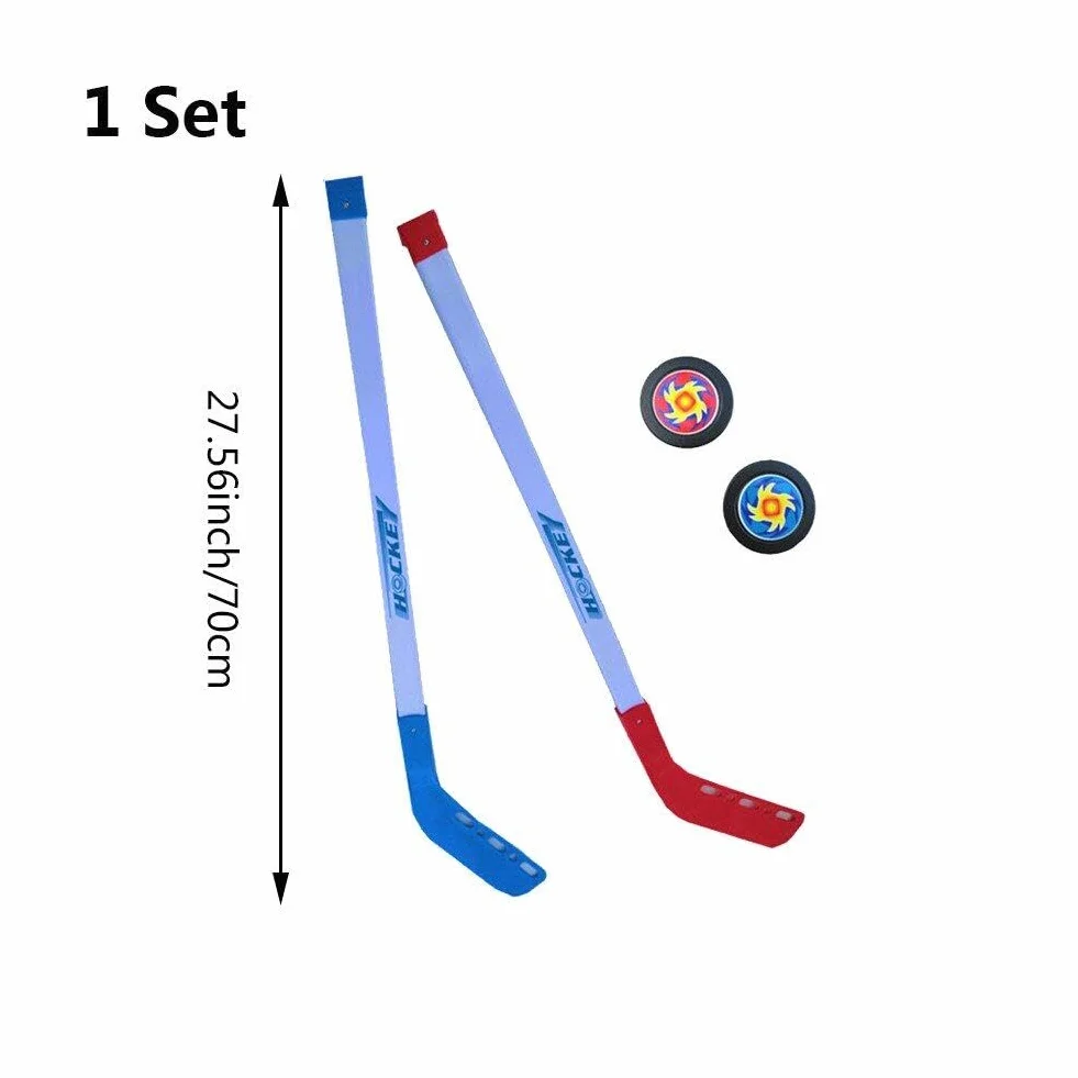 Kids Street Hockey Puck Set 70 cm 2 Bastoncini Hockey Sport Allenamento Junior per Bambini