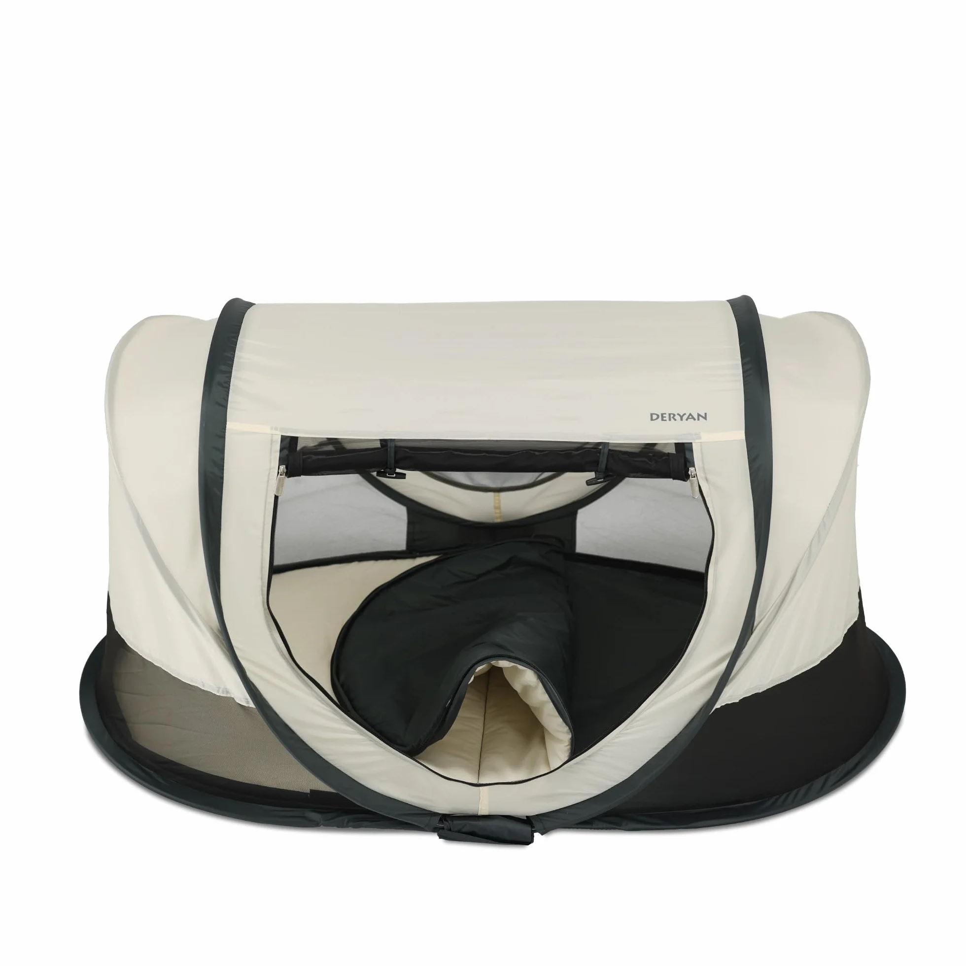 Deryan Scott Lettino Parapioggia per Bambino 120x75x50cm Tenda Pop-Up Zanzariera Borsa da Viaggio Crema
