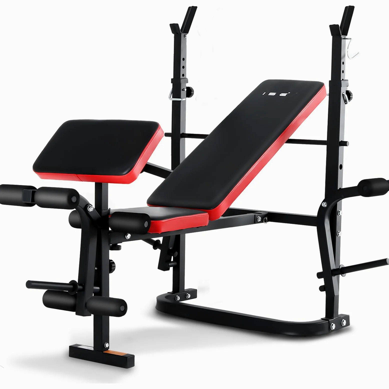 ISE Panca Multifunzione Palestra Casa, Panca Pesi Regolabile con Supporto Bilanciere Schienale Reclinabile Fitness per Allenamento a Casa