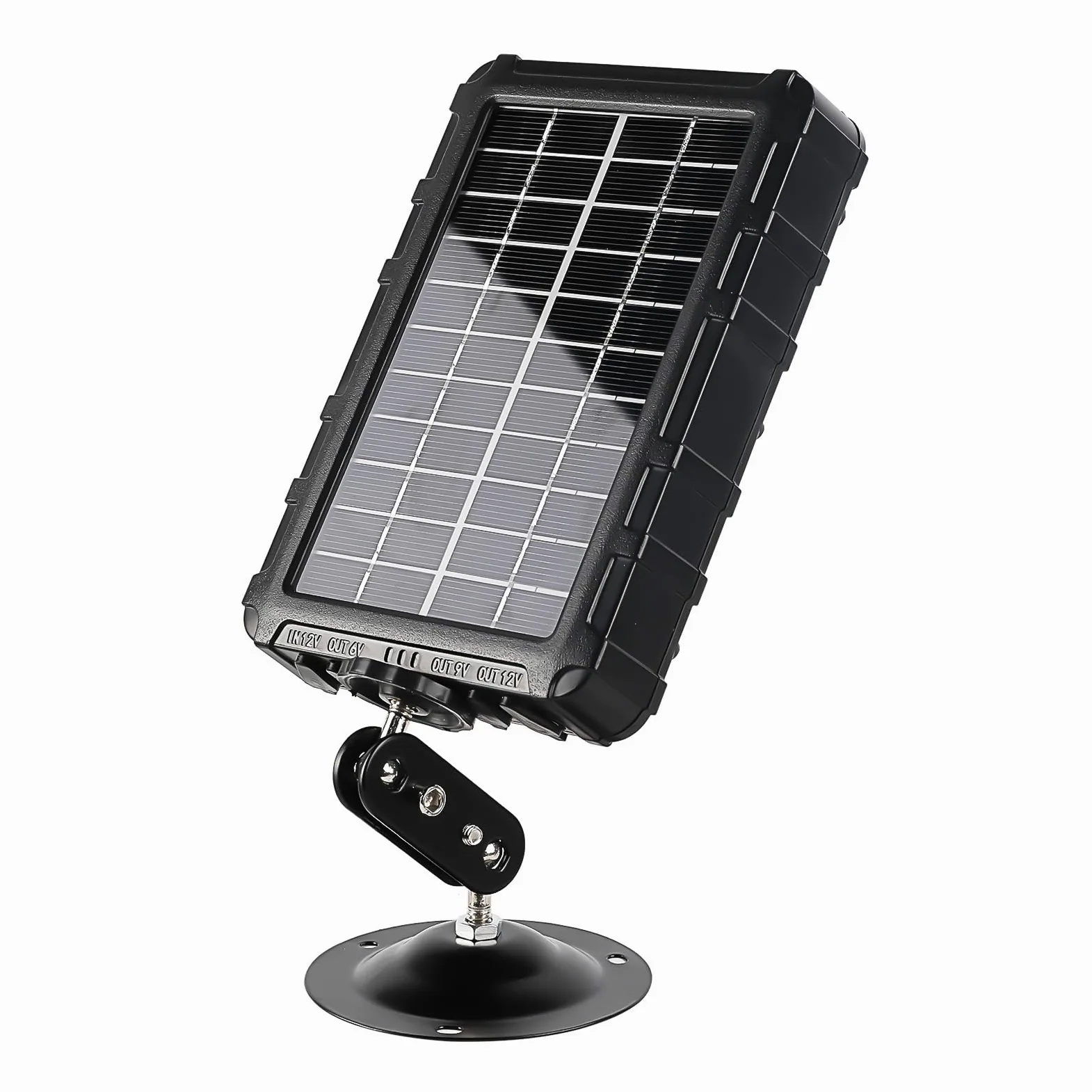 XTU Pannello Solare per Fototrappola, DC 6V-12V 1,5A con spina di alimentazione da 3,5 mm x 1,35 mm, Batteria Ricaricabile Integrata 2200 mAh IP66 Impermeabile, Accessori per Fototrappola