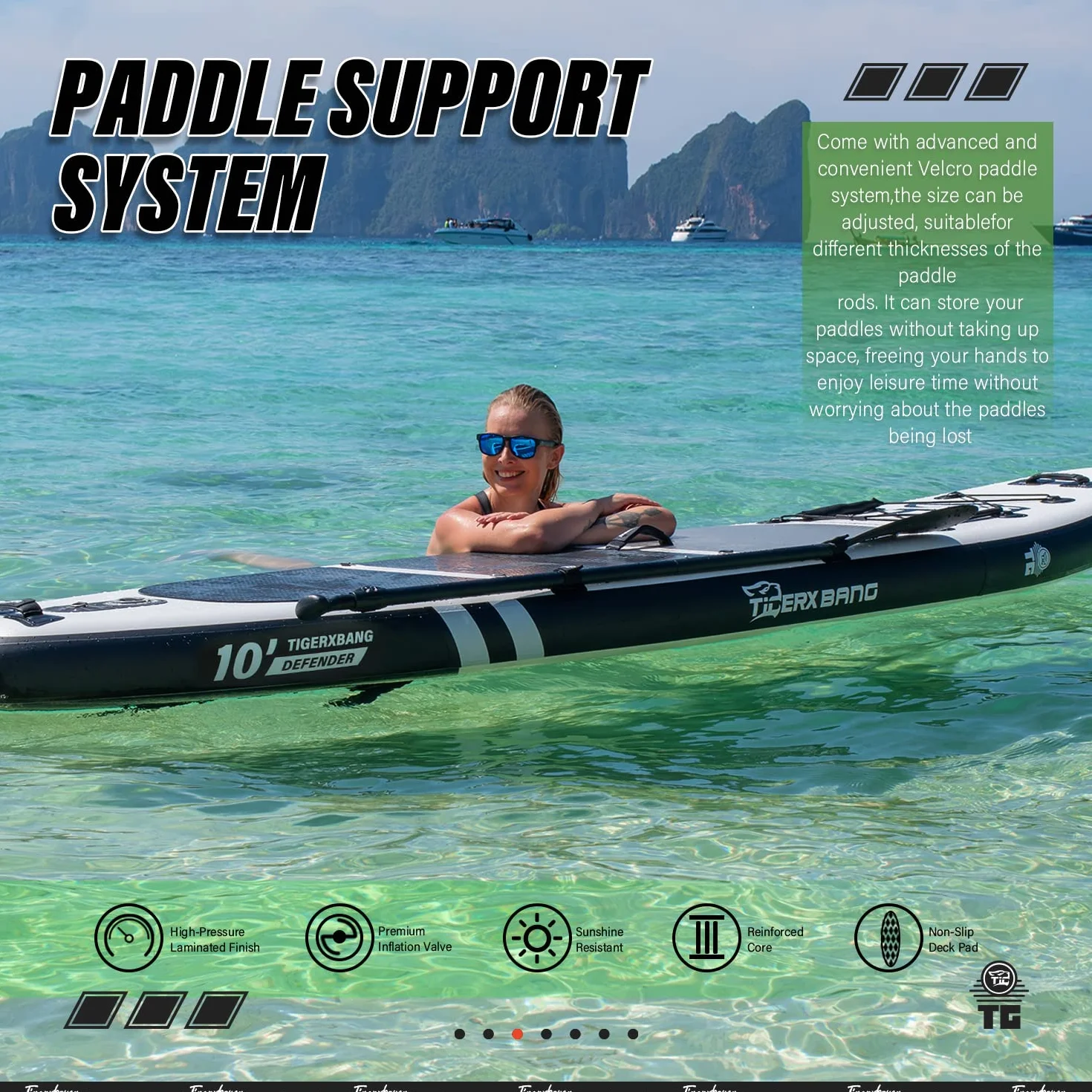 TIGERXBANG Stand Up Paddle Boards 10'6'' x 32'' x 6''丨10' x 31'' x 6'' with Premium SUP Board Accessories, Inflatable Paddle Boards for Adults/Kids Stand Up PaddleBoarding