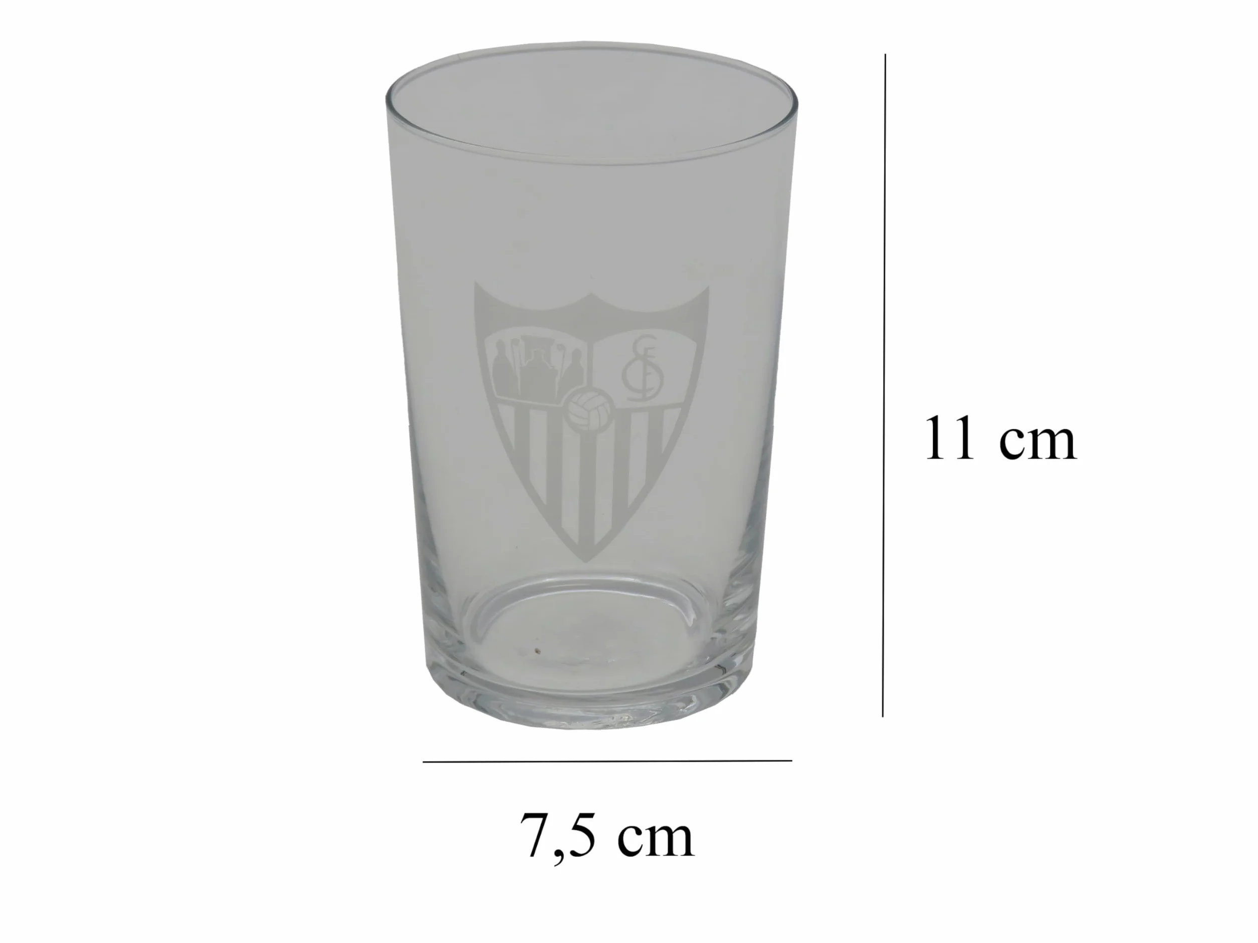 Sevilla FC Bicchiere da Acqua Vetro 270ml Lavabile in Lavastoviglie Microonde Prodotto Ufficiale