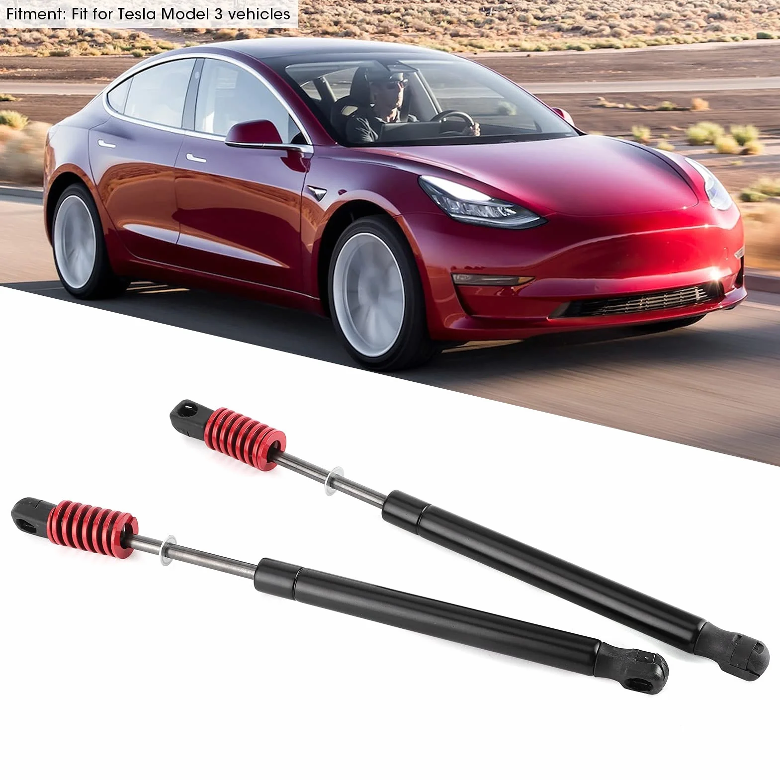 2 Pezzi di Sollevamento del Bagagliaio Posteriore Dell'auto Molle a Gas con Molla in Acciaio Inossidabile Guarnizione Lega di Alluminio ABS Misura per