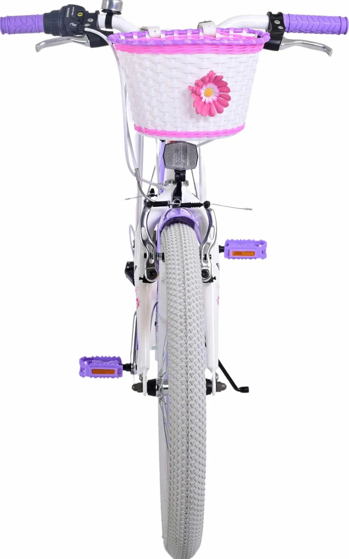 Bicicletta per bambine 20 pollici 6-8 anni cambio Shimano 7 marce cestino portapacchi fuxia