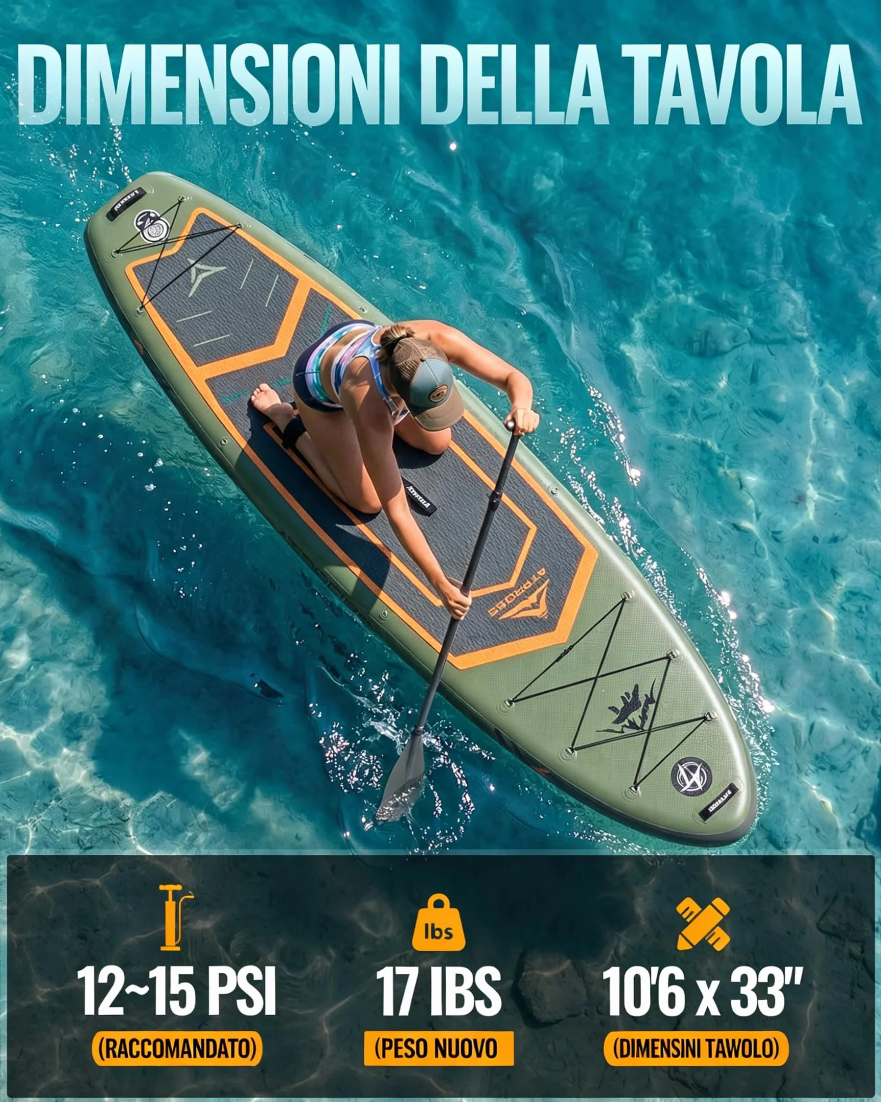 Tavola SUP Gonfiabile 320x84cm Stand Up Paddle per 2 Persone Portata 200kg con Sedile Kayak Accessori