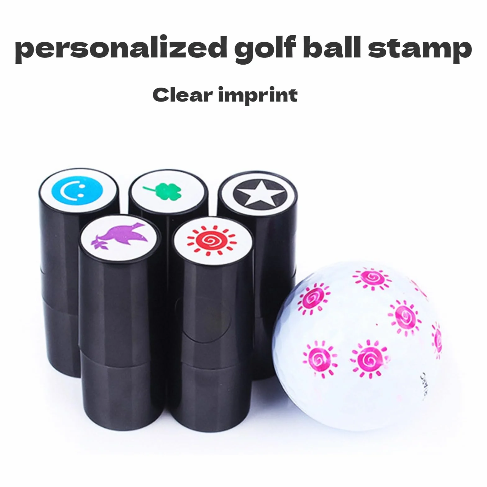 Timbro personalizzato autoinchiostrante per pallina da golf, monogramma marcatore riutilizzabile