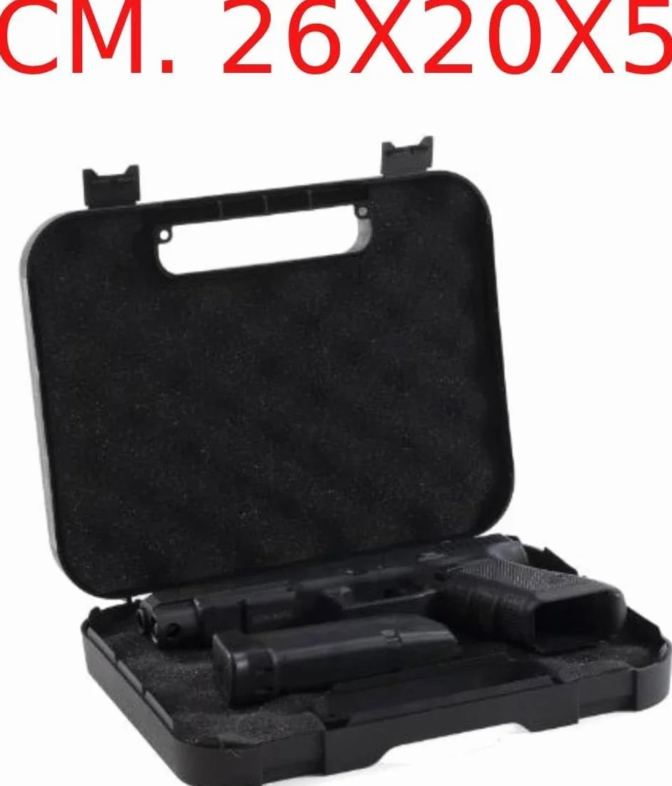 Generico Valiggetta Portapistola Custodia Plastica Rigida 26x20x5 cm