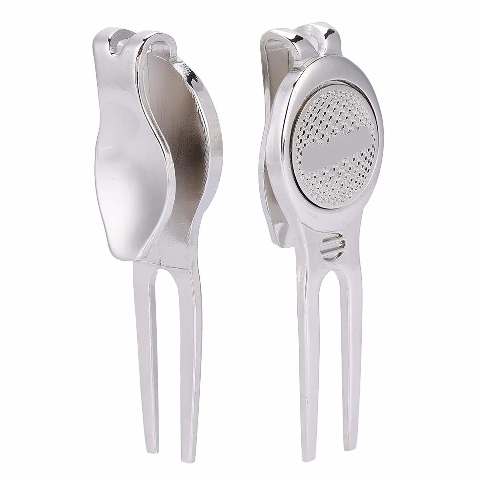 Tbest Divot Repair Tool Lega di Zinco Magnetico Ball Marker Argento D102