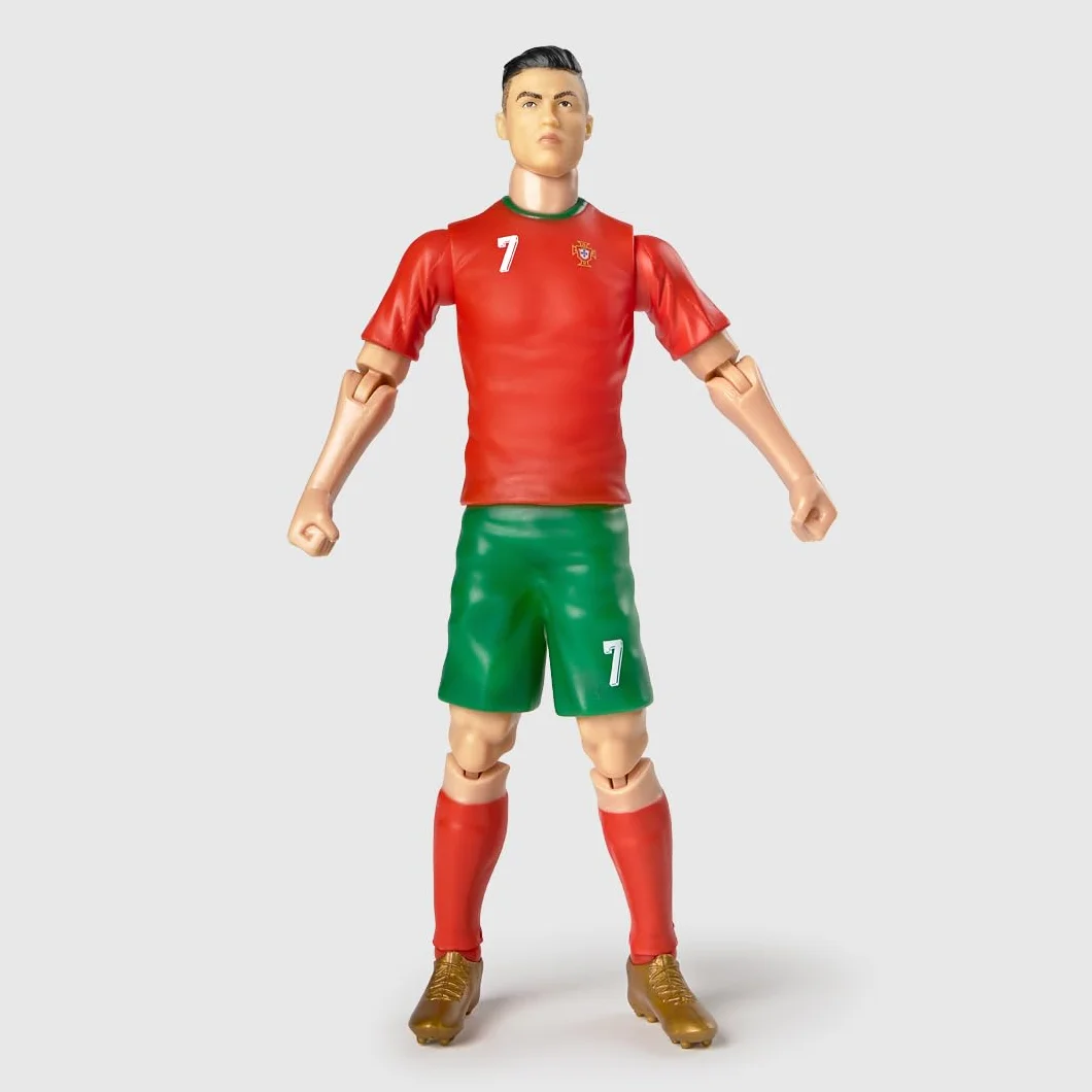 Megableu Statuetta Calcio Ronaldo 20 cm Figura Realistico Articolato Licenza Ufficiale 10 Punti Articolazione Giocattolo Calcio