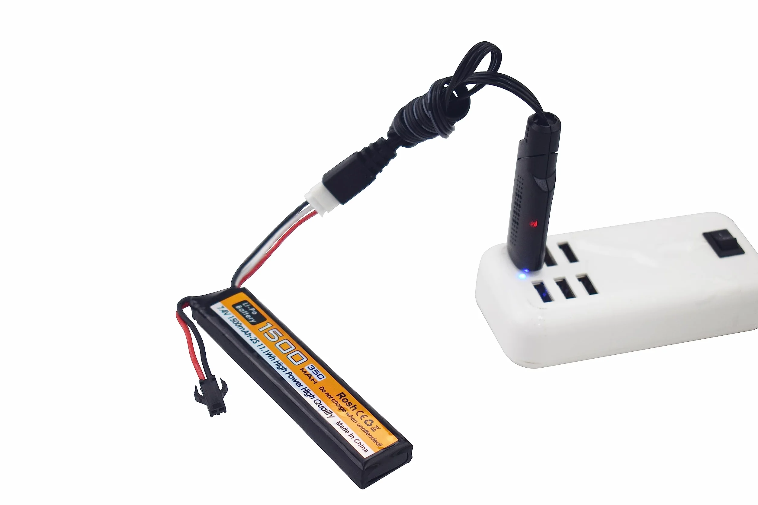 Odamiya Li-ion batteria 7.4V 1500mAh 35C SM-2P Spina T per Airsoft pistole RC auto droni