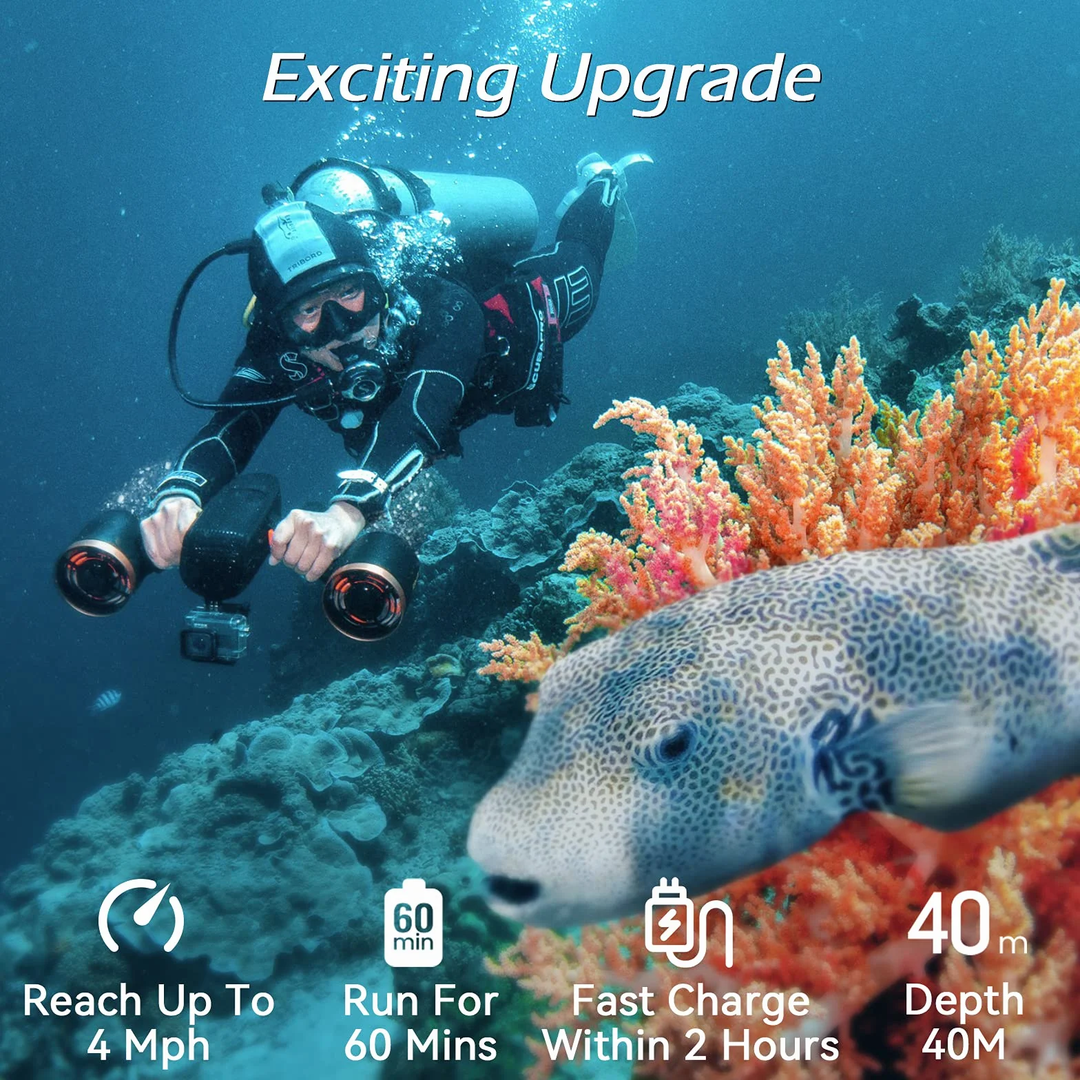 SUBLUE WhiteShark Mix Pro Scooter Subacqueo per Immersioni