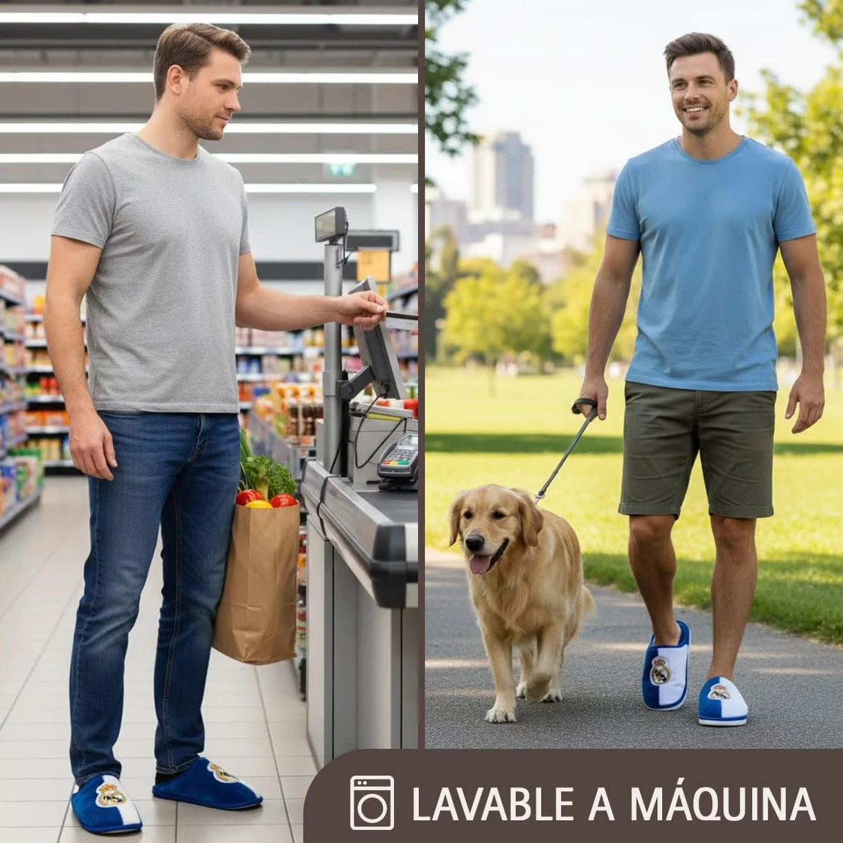 MARPEN Slippers Scarpe da Casa Real Madrid CF Ufficiali Stagione 24/25 Uomo Donna Leggere Invernali