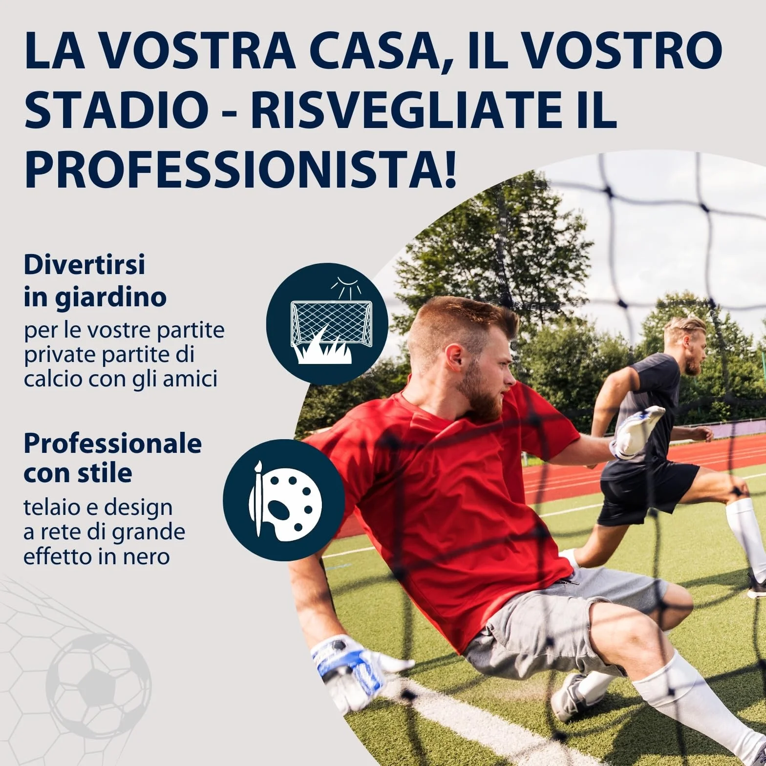 HUDORA Porta da calcio XXL - grande, resistente alle intemperie, stabile con rete fitta per esterno e training