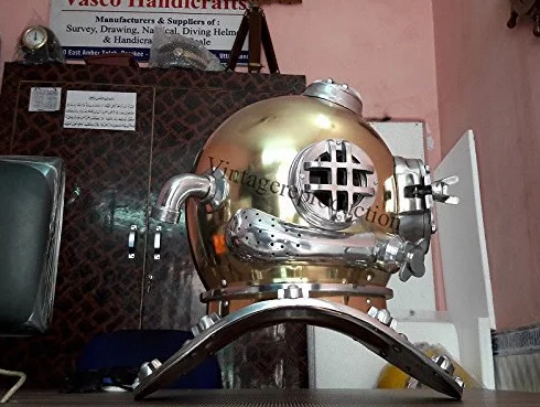 Asmara nautico in ottone anticato 45,7 cm Diving Helmet Deep vintage SCUBA Scafandro Mark V replica