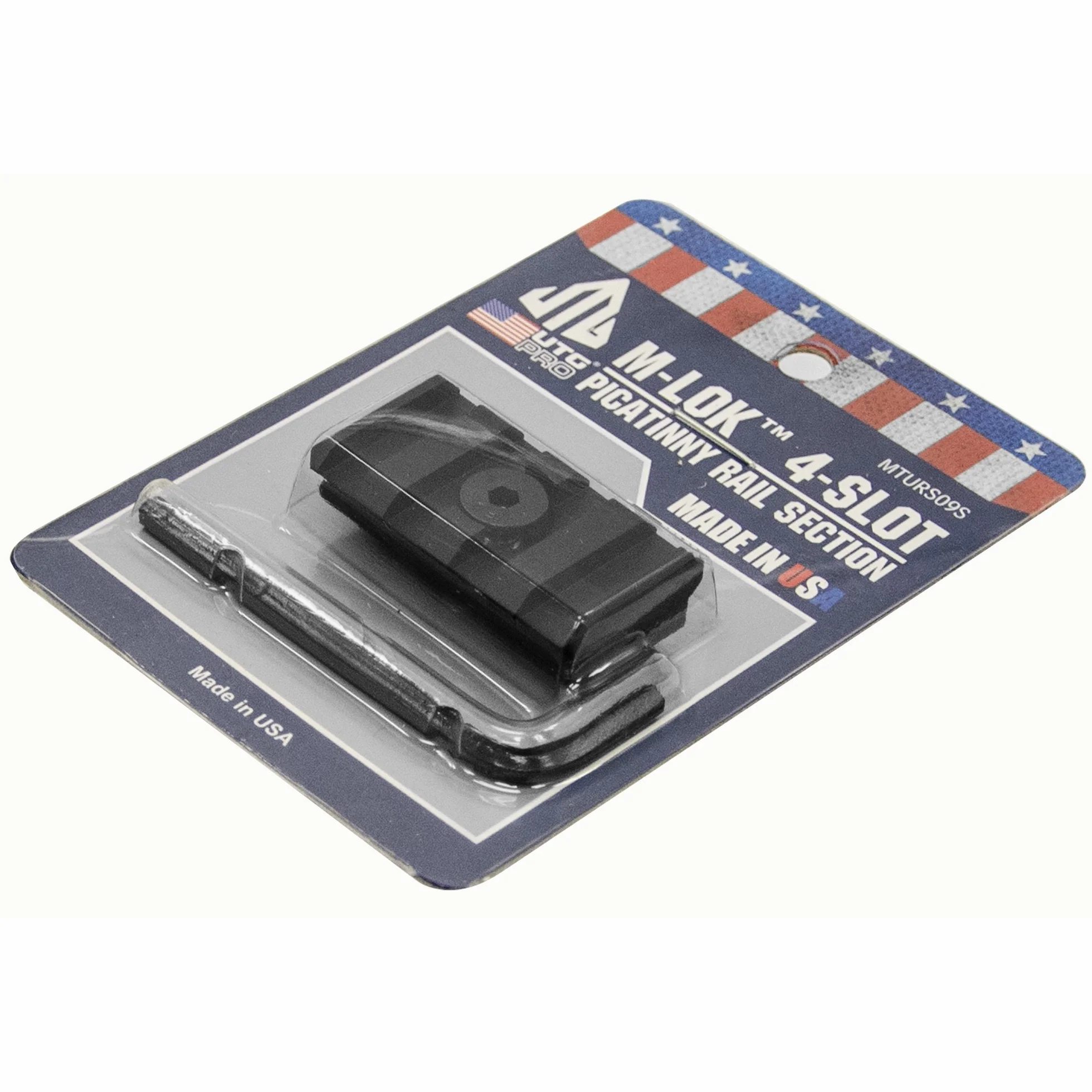UTG Pro M-LOK 4-Slot Picatinny Rail Section, Black