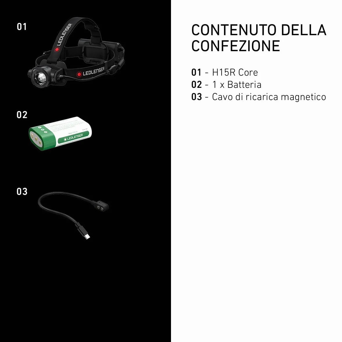 Ledlenser H15R Core Torcia Frontale LED 2500 Lumen Ricaricabile IP67 Impermeabile 250m