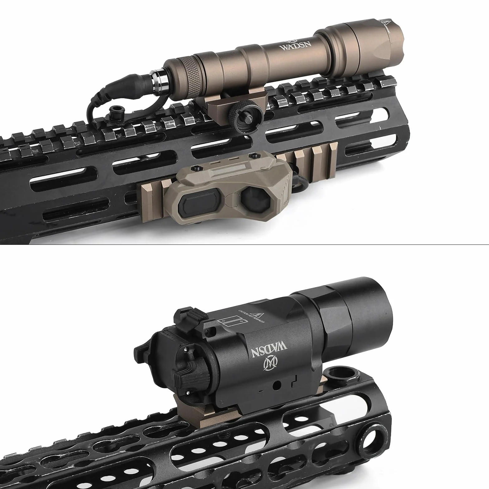 Tattico 3Pcs Picatinny Rail Alluminio Supporto Accessorio Mlok/Keymod Marrone