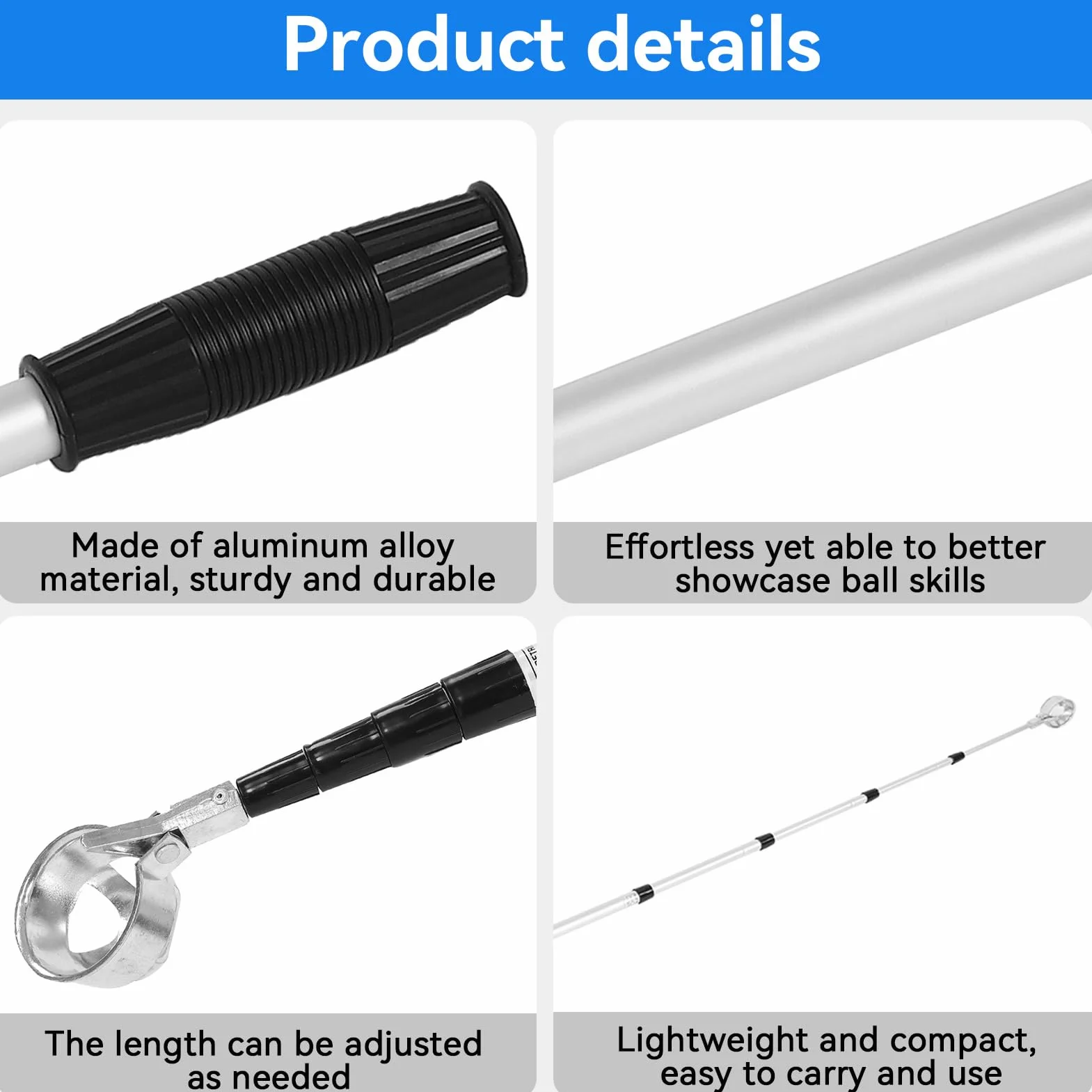 Agatige Retriever per Palline da Golf, Recuperatore per Palline da Golf in Lega di Alluminio Telescopico per Strumento Ventosa per Raccogliere Palline da Golf