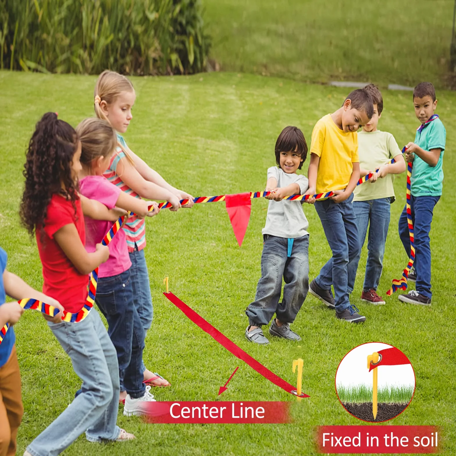 Tug of War Rope Sports Day Kit for Kids Adults Outdoor Garden Games