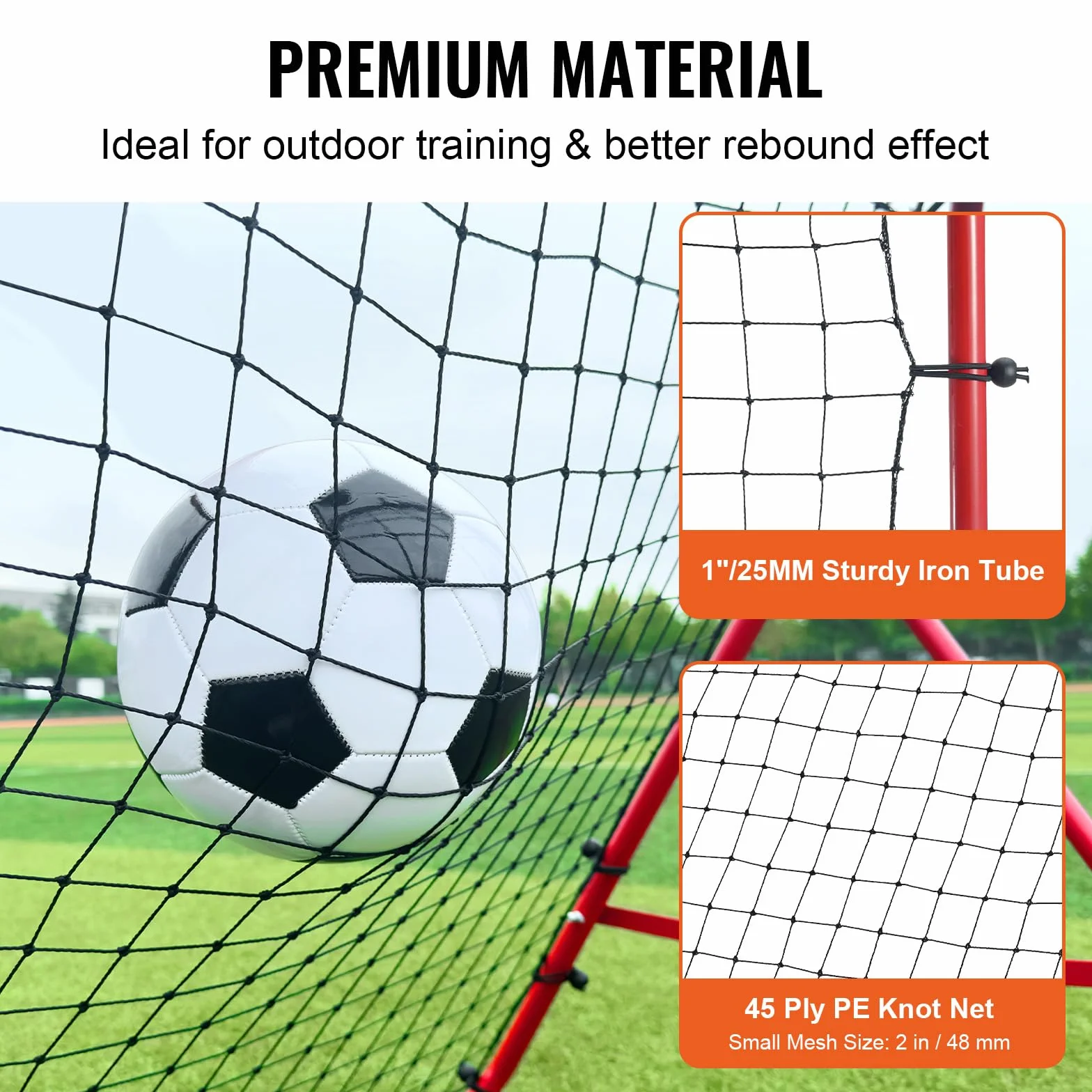 VEVOR Rete da Calcio Rimbalzo Pop Up 1x1m Portatile Pieghevole per Allenamento Giardino